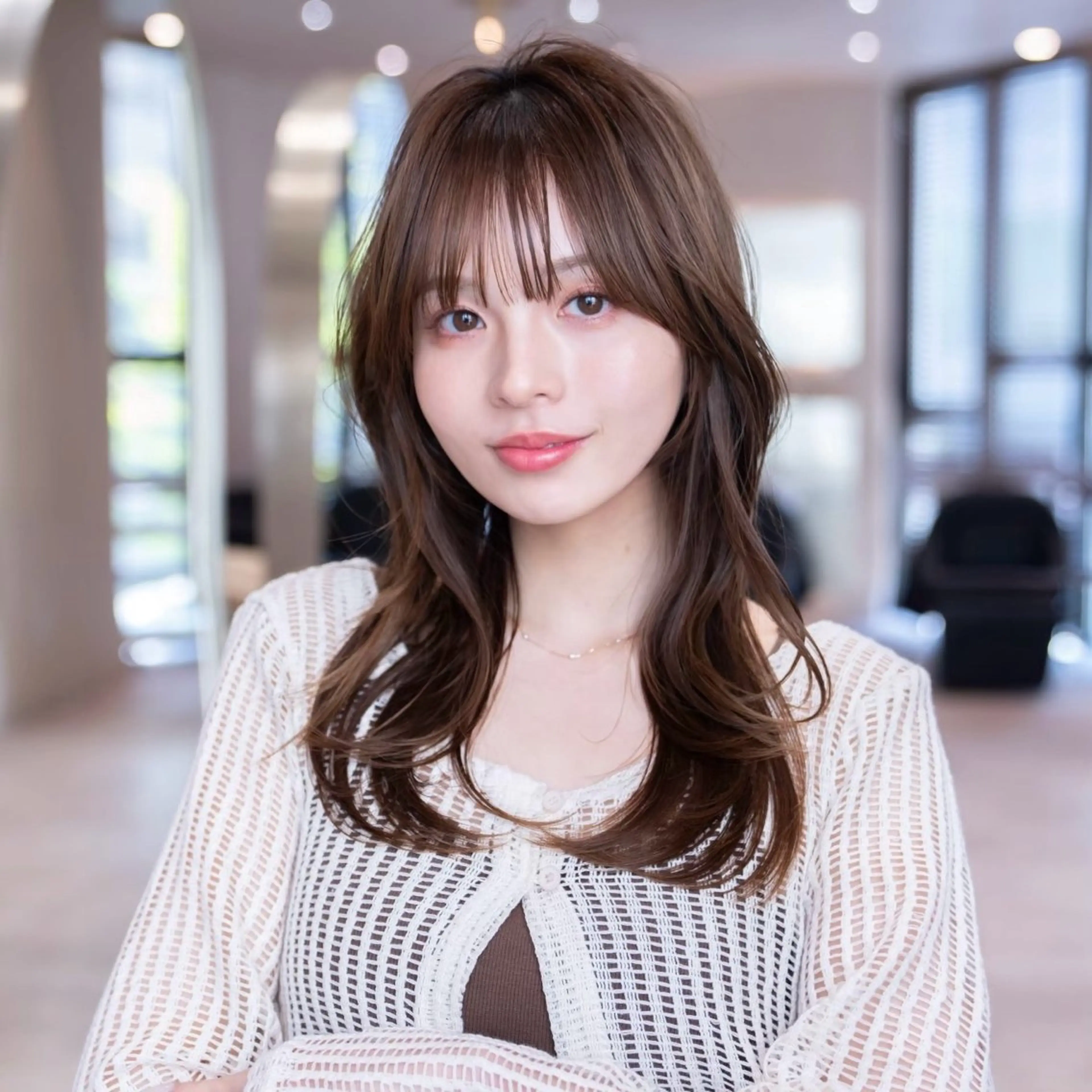 ミディアム カラー 韓国風ヘア レイヤーカット 似合わせカット 小顔カット トリートメント カット 渋谷/韓国レイヤー/ 艶カラー/nanoのヘアスタイル