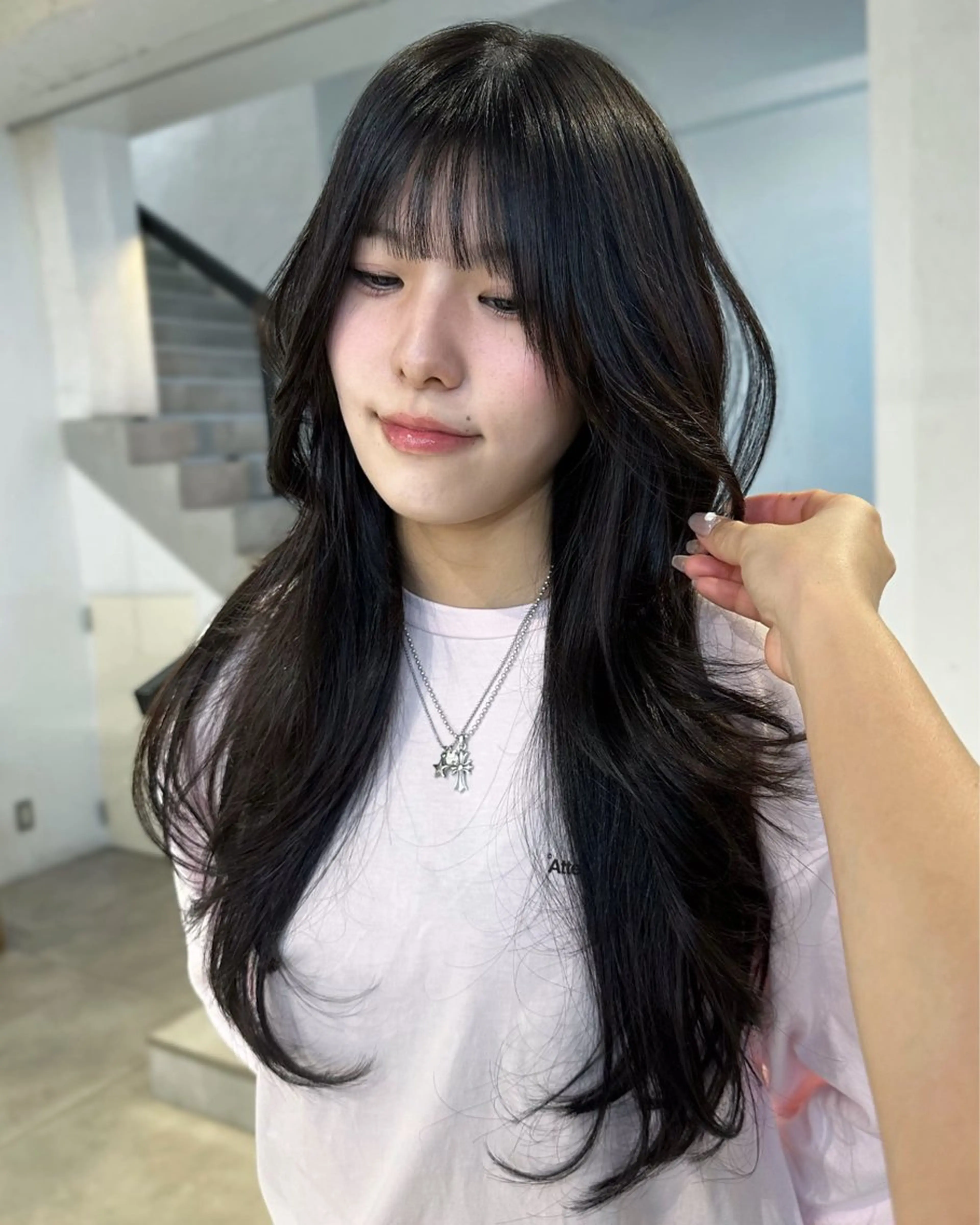 ロング カラー カット ヘアカラー 韓国ヘアメンズ・レデ ィース特化ミクのヘアスタイル