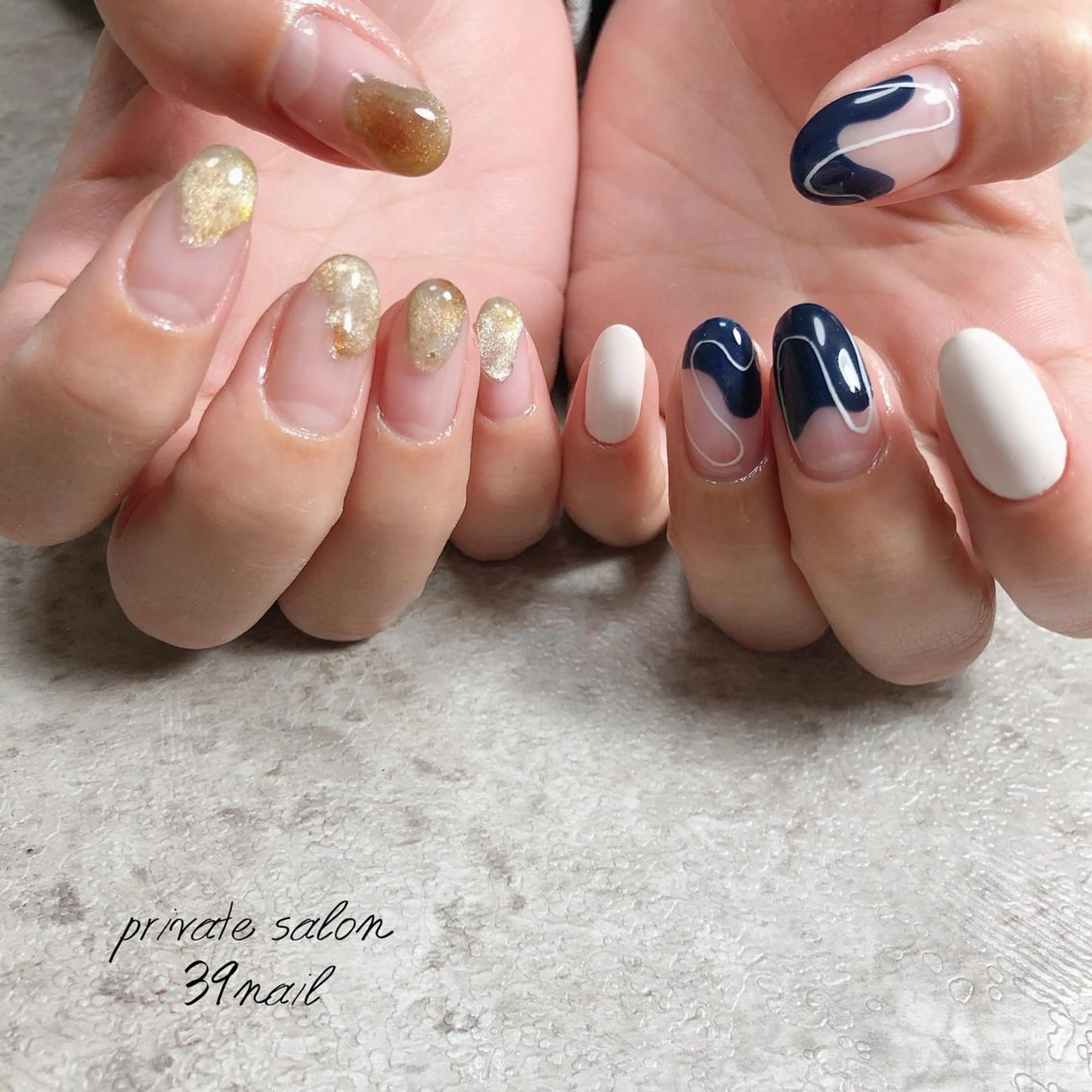 ミディアム ネイル ハンドネイル 京橋 【39nail】のネイルデザイン