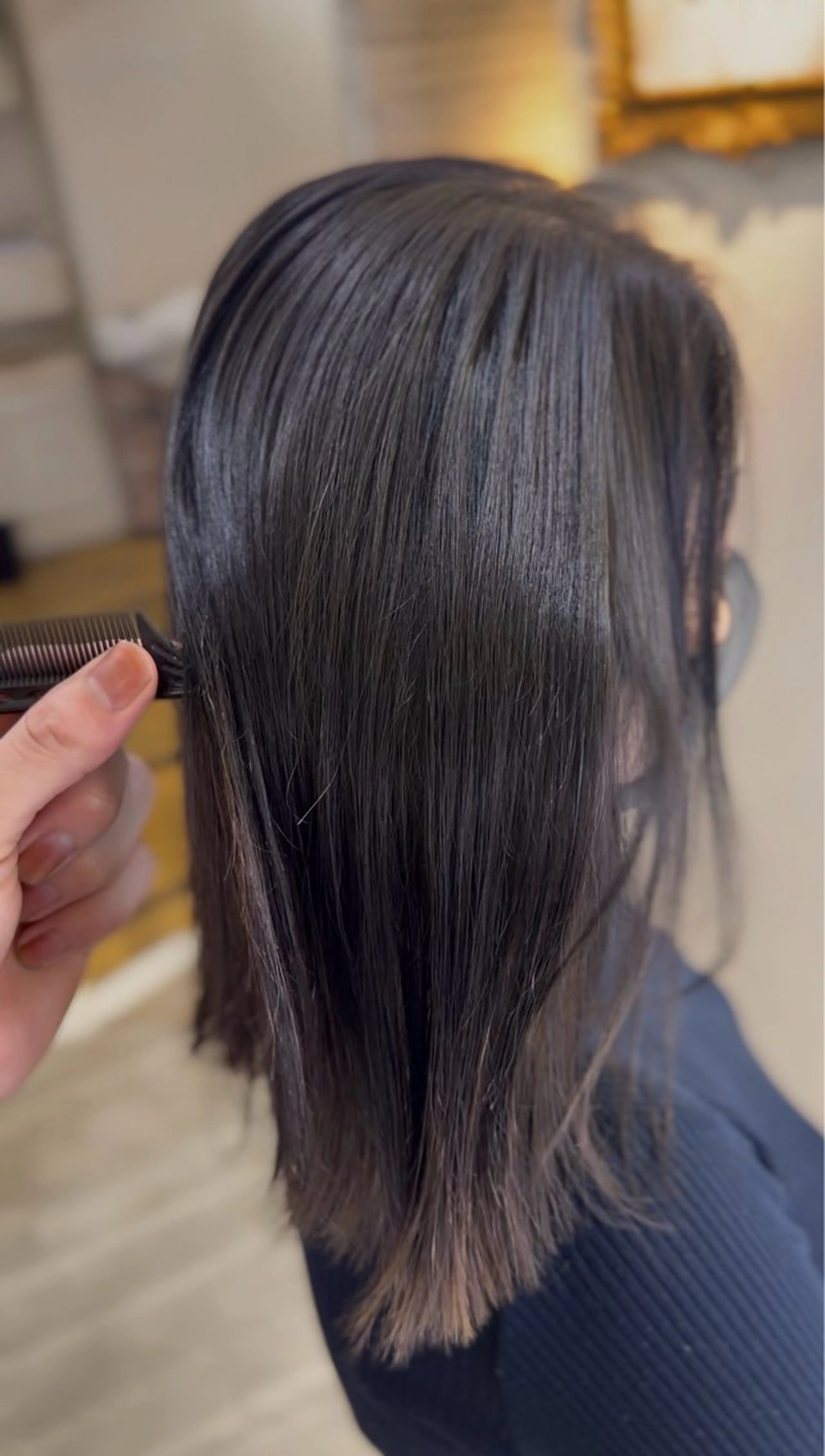 ミディアム 髪質改善 縮毛矯正 縮毛矯正 トリートメント 飯星慧斗 /ブリーチ、縮毛矯正のヘアスタイル