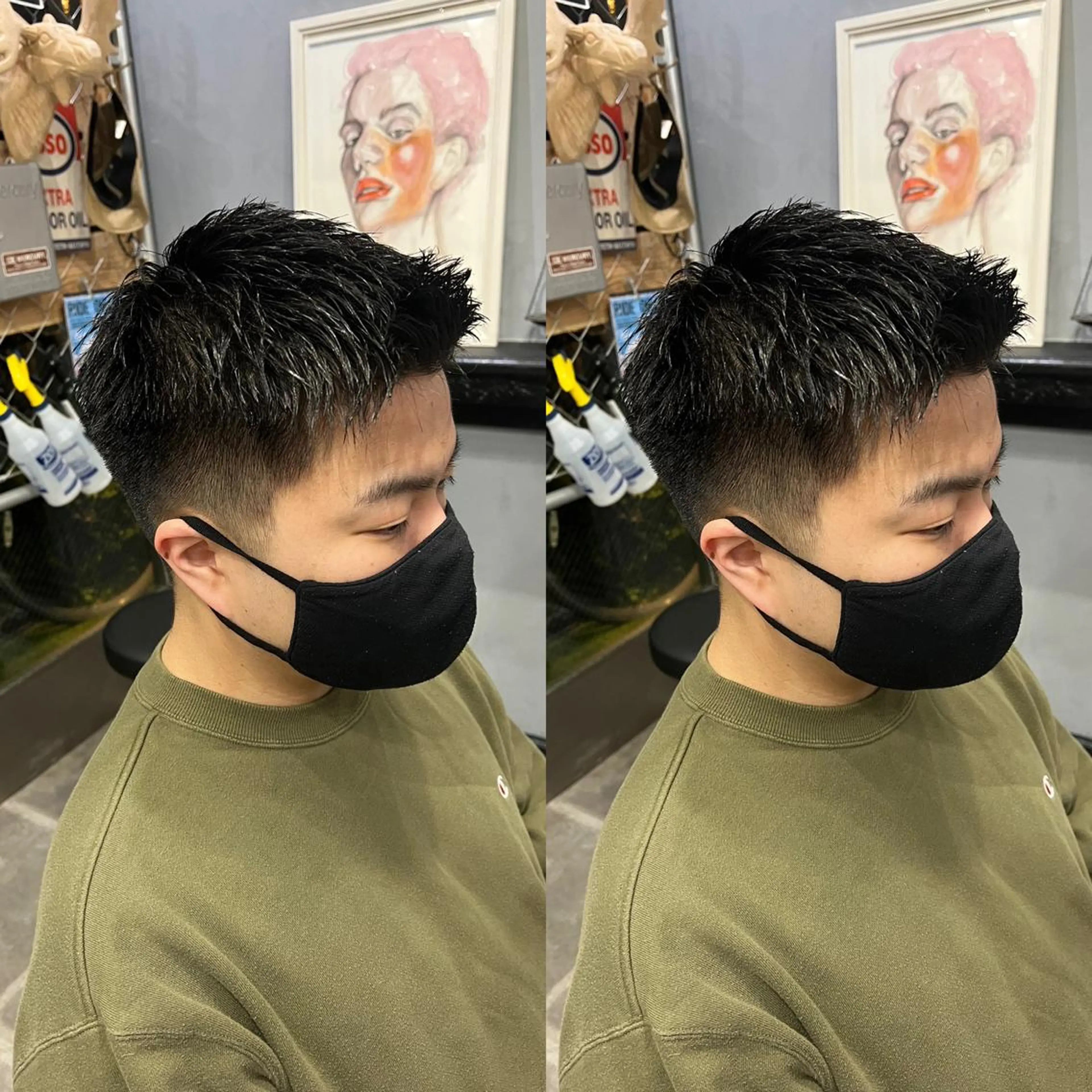 ショート メンズ カット センターパート ／植田のヘアスタイル