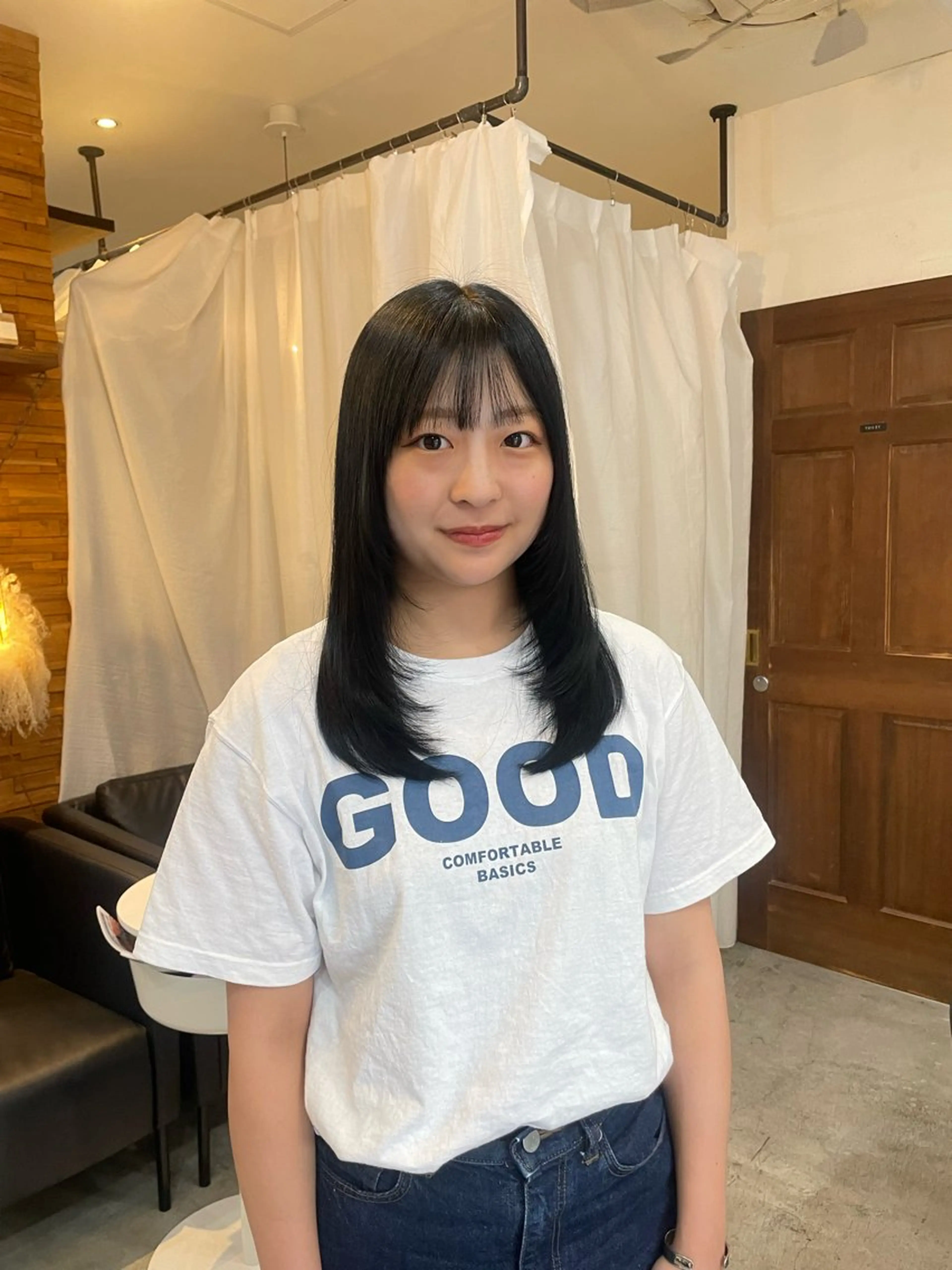 セミロング 顔周りカット 🎀サヤカ🎀のヘアスタイル