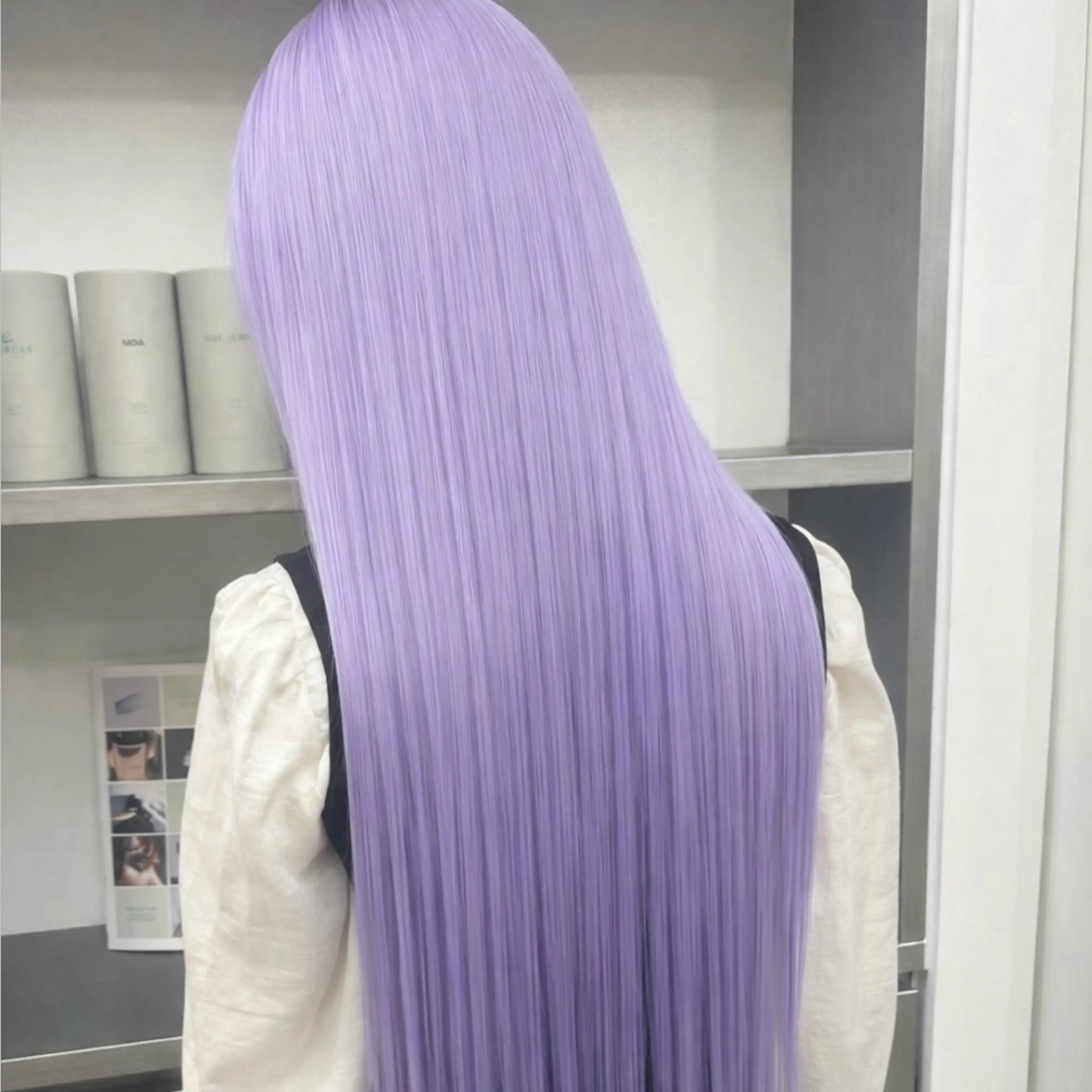 ロング カラー ヘアアレンジ ブリーチ ケアブリーチ ラベンダーカラー パープルカラー ヘアカラー トリートメント 🎨ハイトーン/ 切りっぱなし みつきのヘアスタイル
