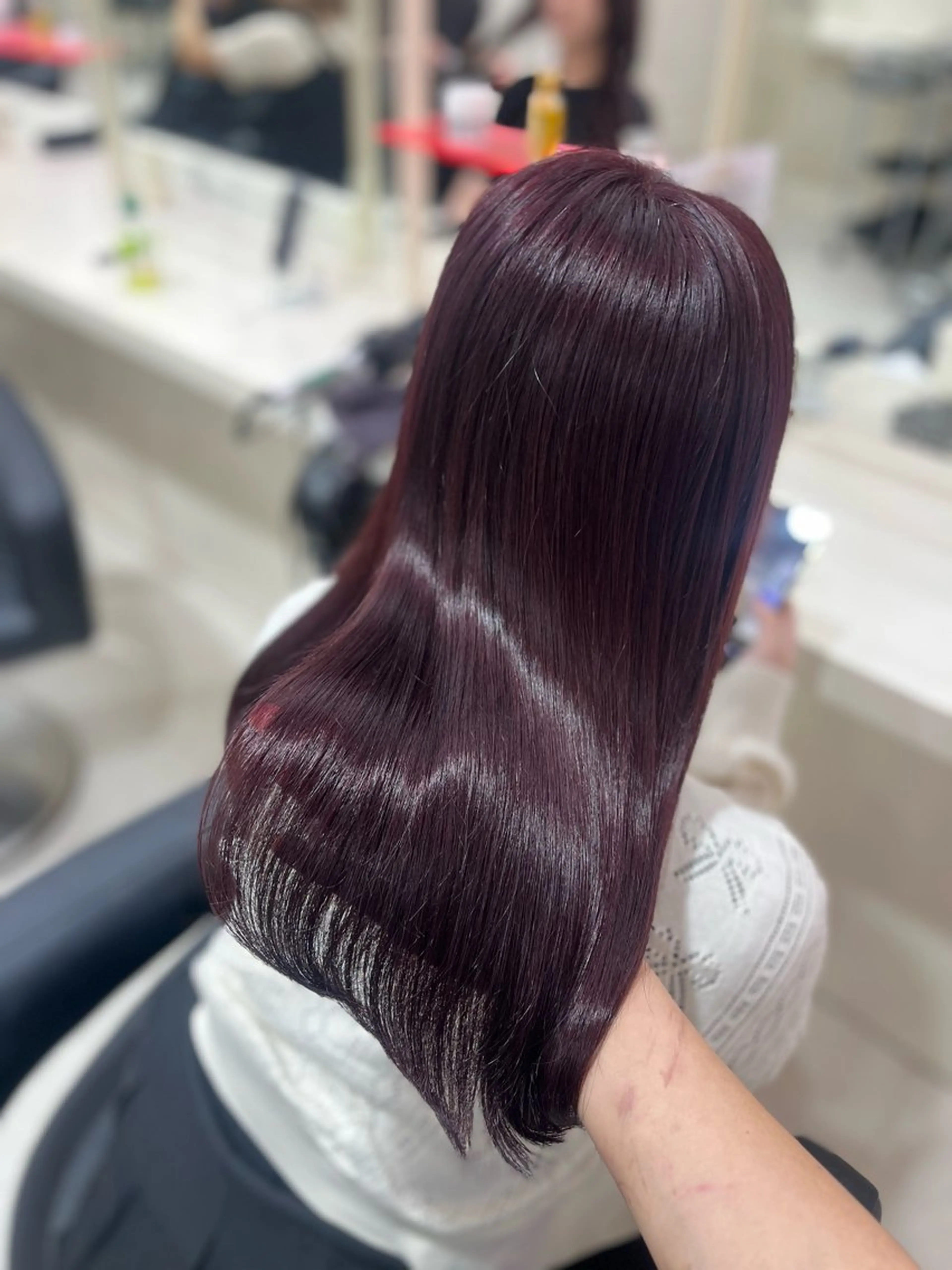 ロング ヘアカラー トリートメント ヘアセット 💗暖色カラー💗 ツヤ髪💗Mayaのヘアスタイル