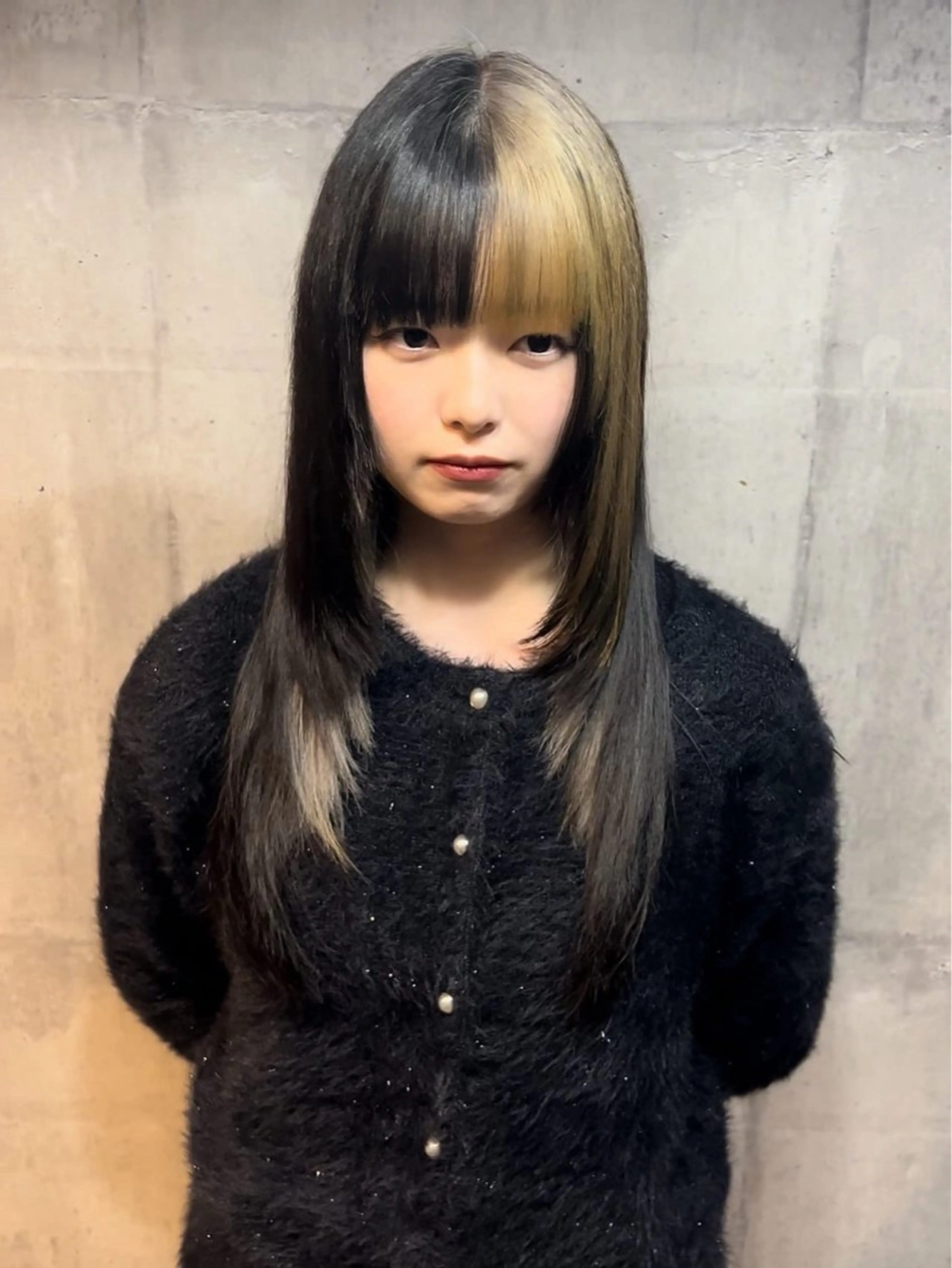 ロング カラー レイヤーカット ハッシュカット レイヤーカット　熊谷のヘアスタイル