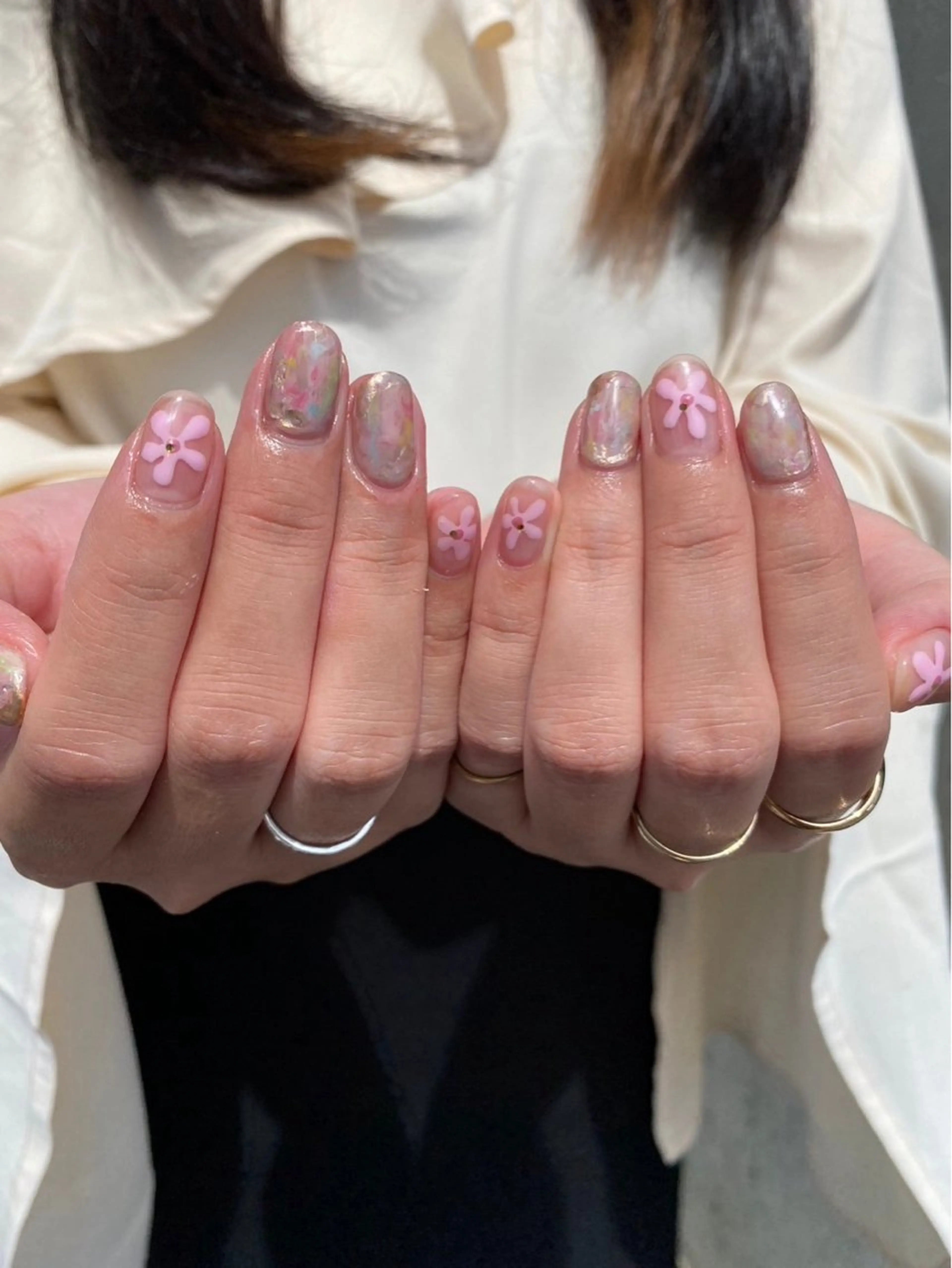 ネイル マグネットネイル ニュアンスネイル ワンカラーネイル リボン シンプルネイル ハンドネイル 草加ニュアンスネイル 🌚hersのネイルデザイン