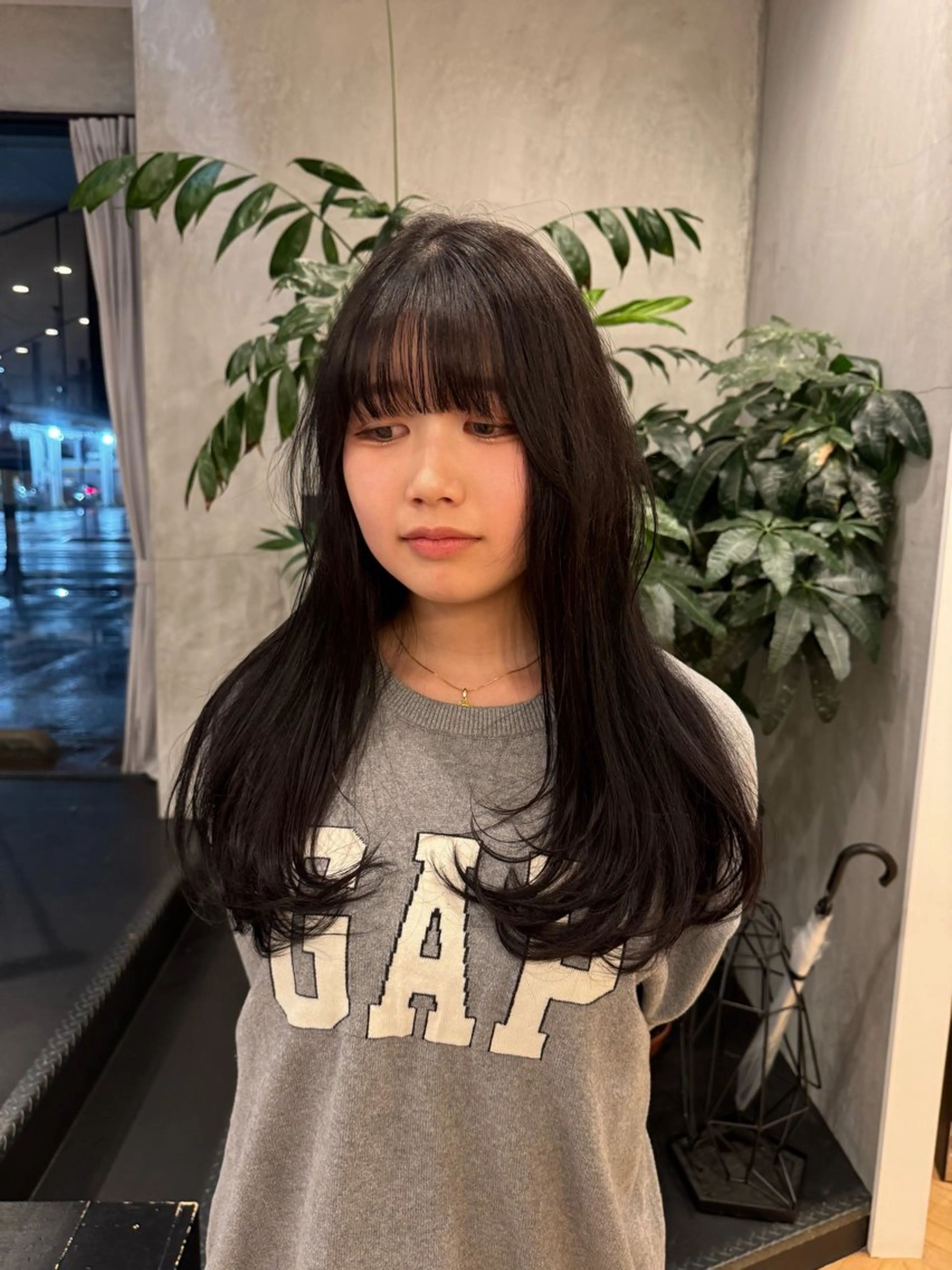 ロング レイヤーカット ベージュカラー/長岡 レイヤーカット/コウのヘアスタイル