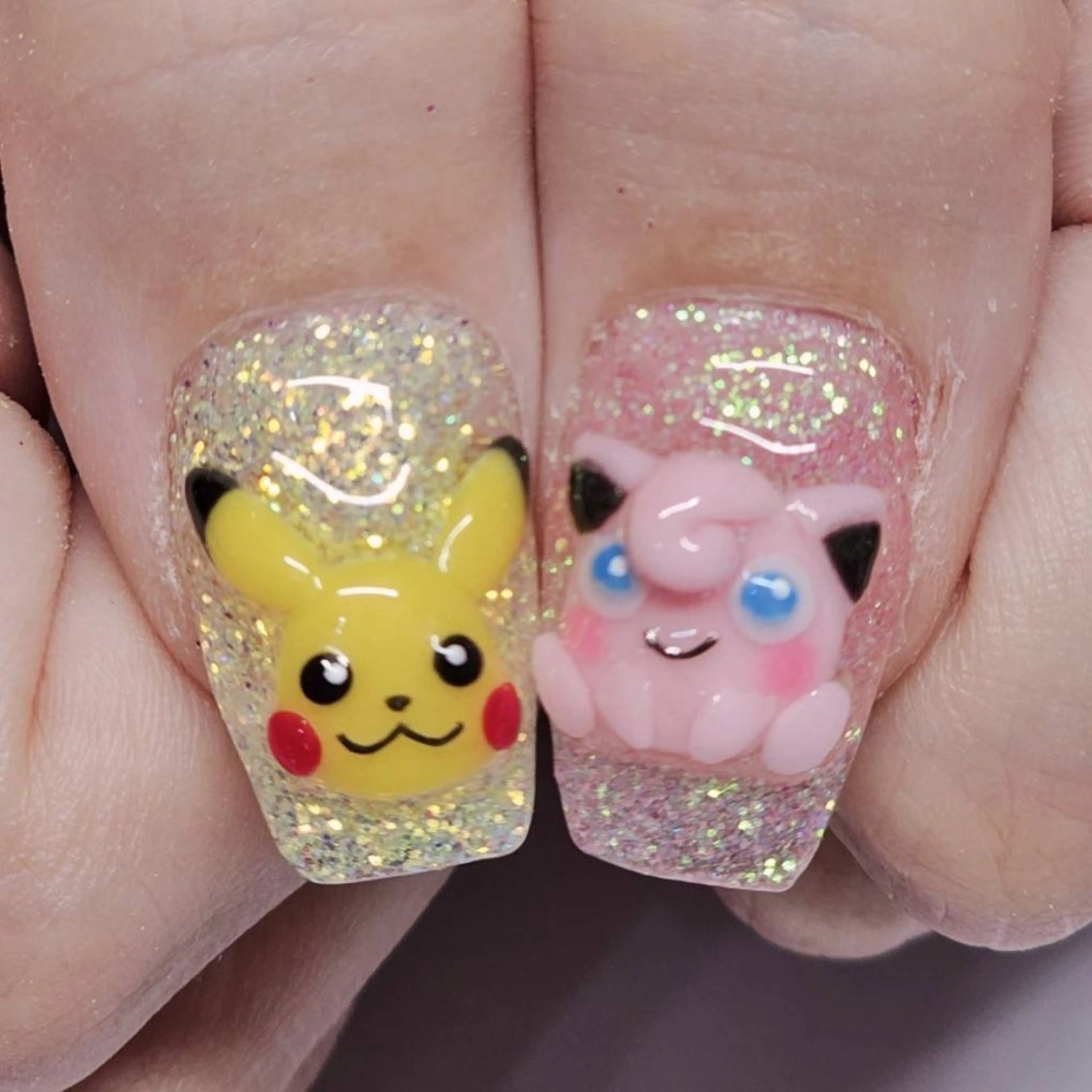 ネイル アートネイル ラメ(グリッター) ピンク 黄色 ハンドネイル よしだ ひろきのネイルデザイン