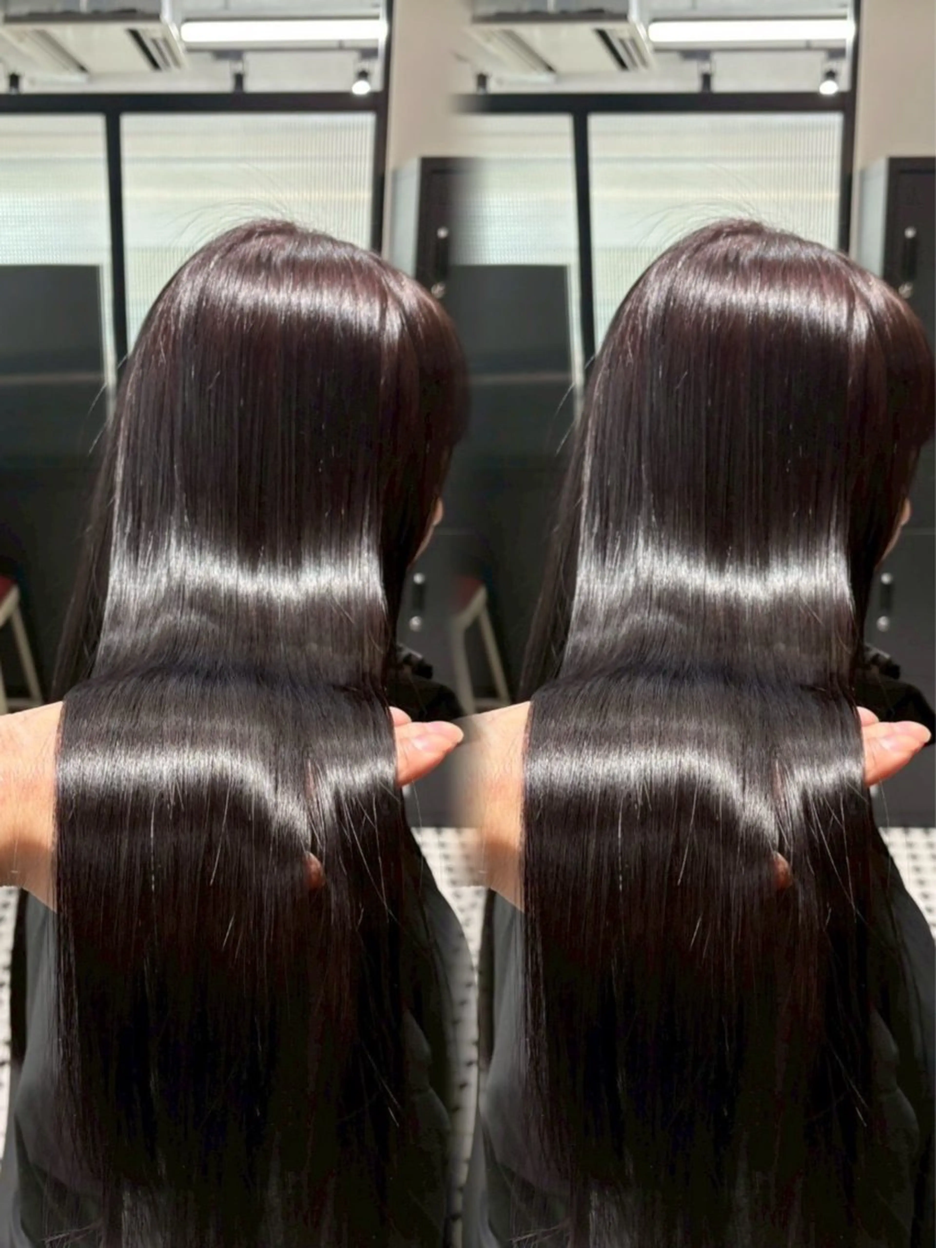 ロング カラー 透明感カラー 髪質改善 ヘアカラー トリートメント かわかみ つぶらのヘアスタイル