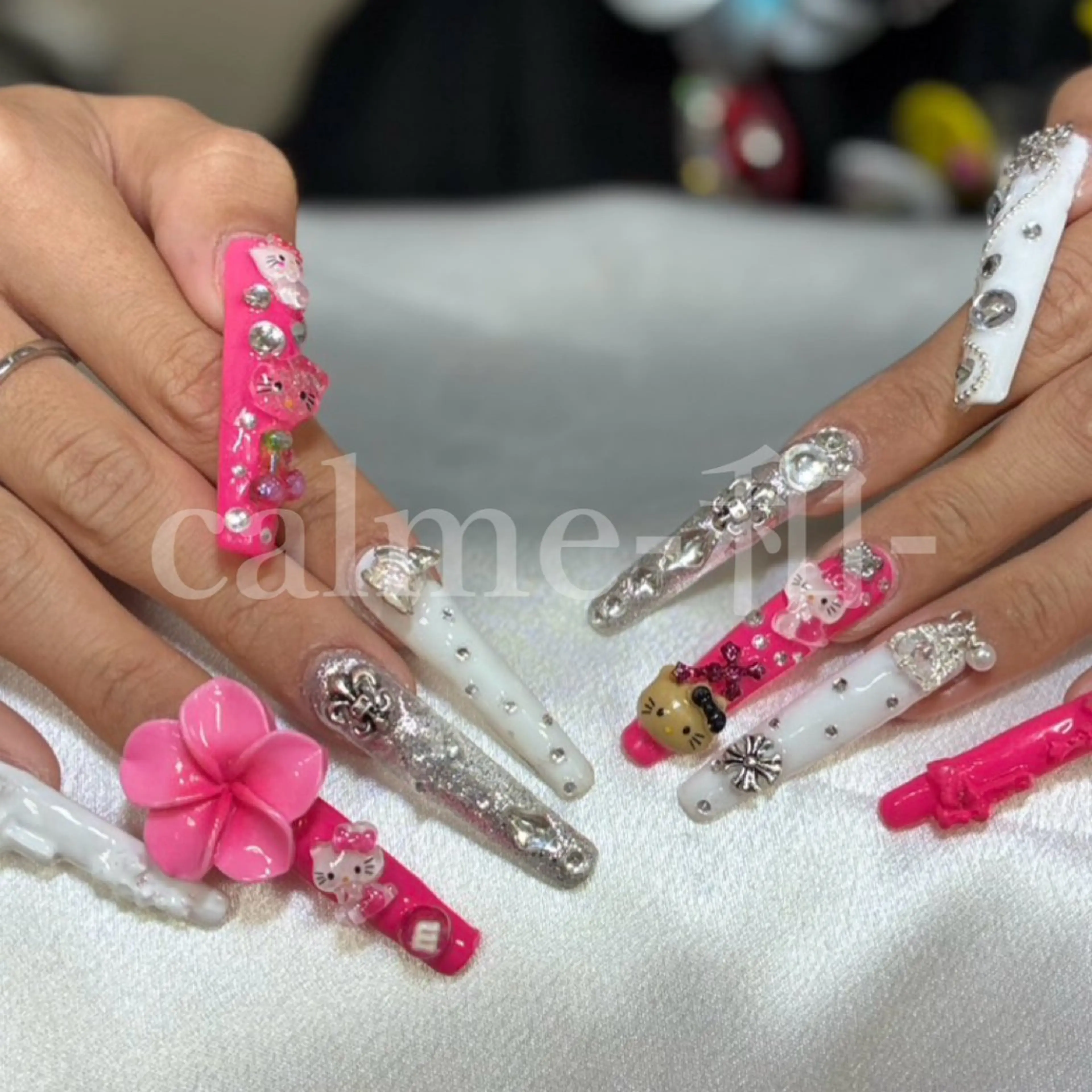 ネイル ロングネイル スーパーロングネイル ハンドネイル calme -和-のネイルデザイン