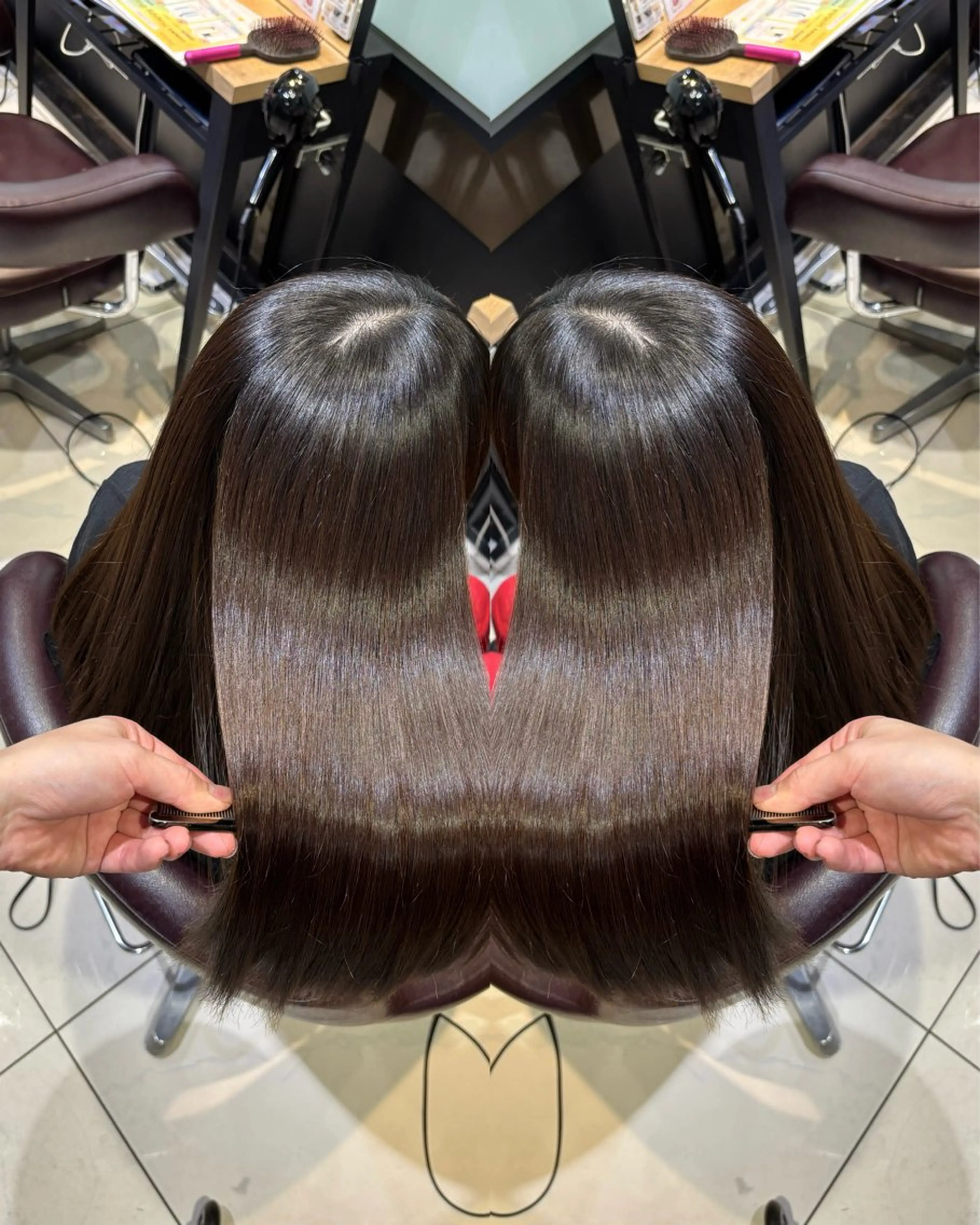 ロング カラー カット ヘアカラー 縮毛矯正 トリートメント 🩵レイヤー✖︎ 髪質改善🩵リョウヤのヘアスタイル