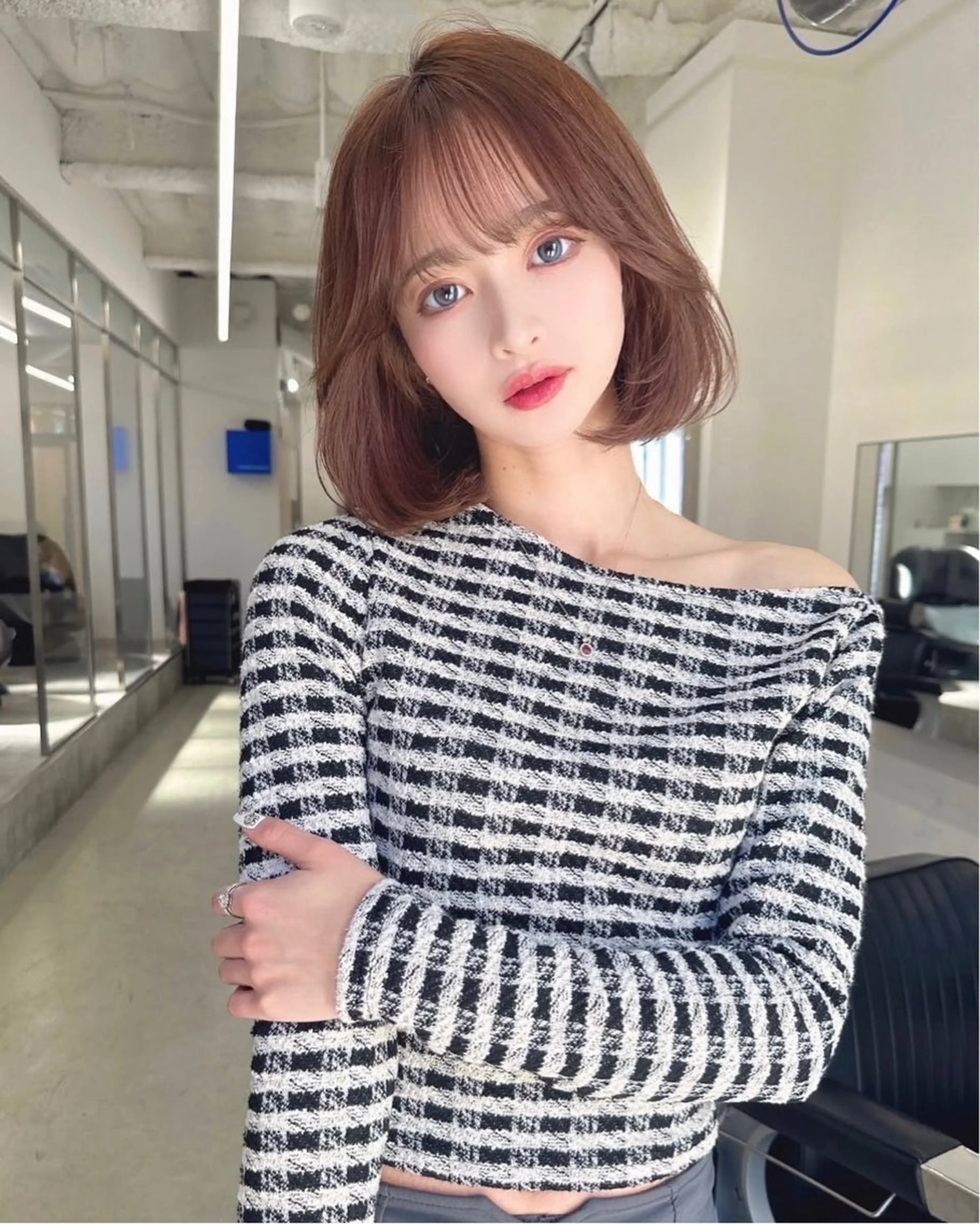 ショート ヘアカラー トリートメント 透明感カラー/髪質 改善/里奈のヘアスタイル