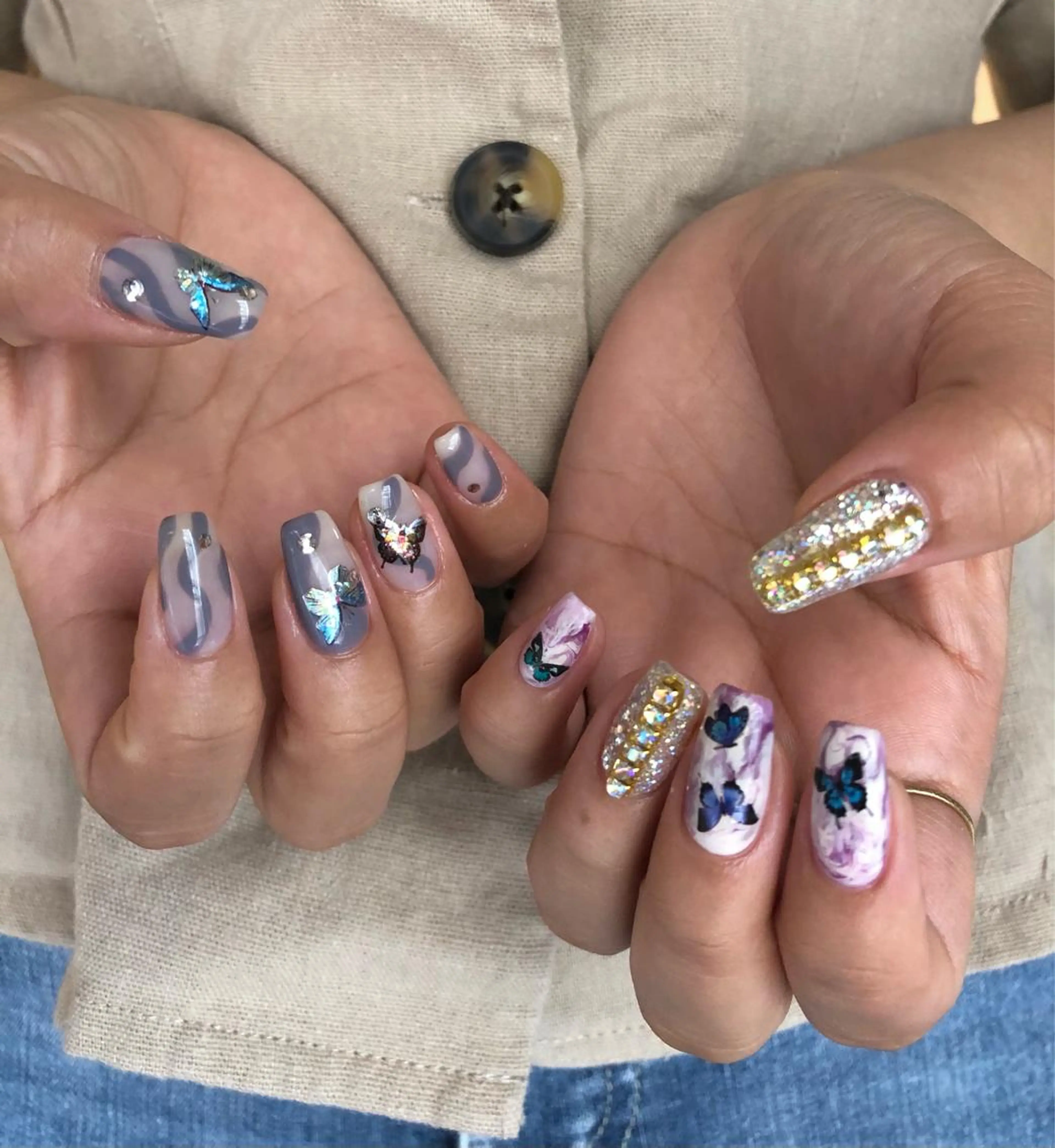 ネイル ハンドネイル パラあり！フィルイン 美フォルムのネイルデザイン