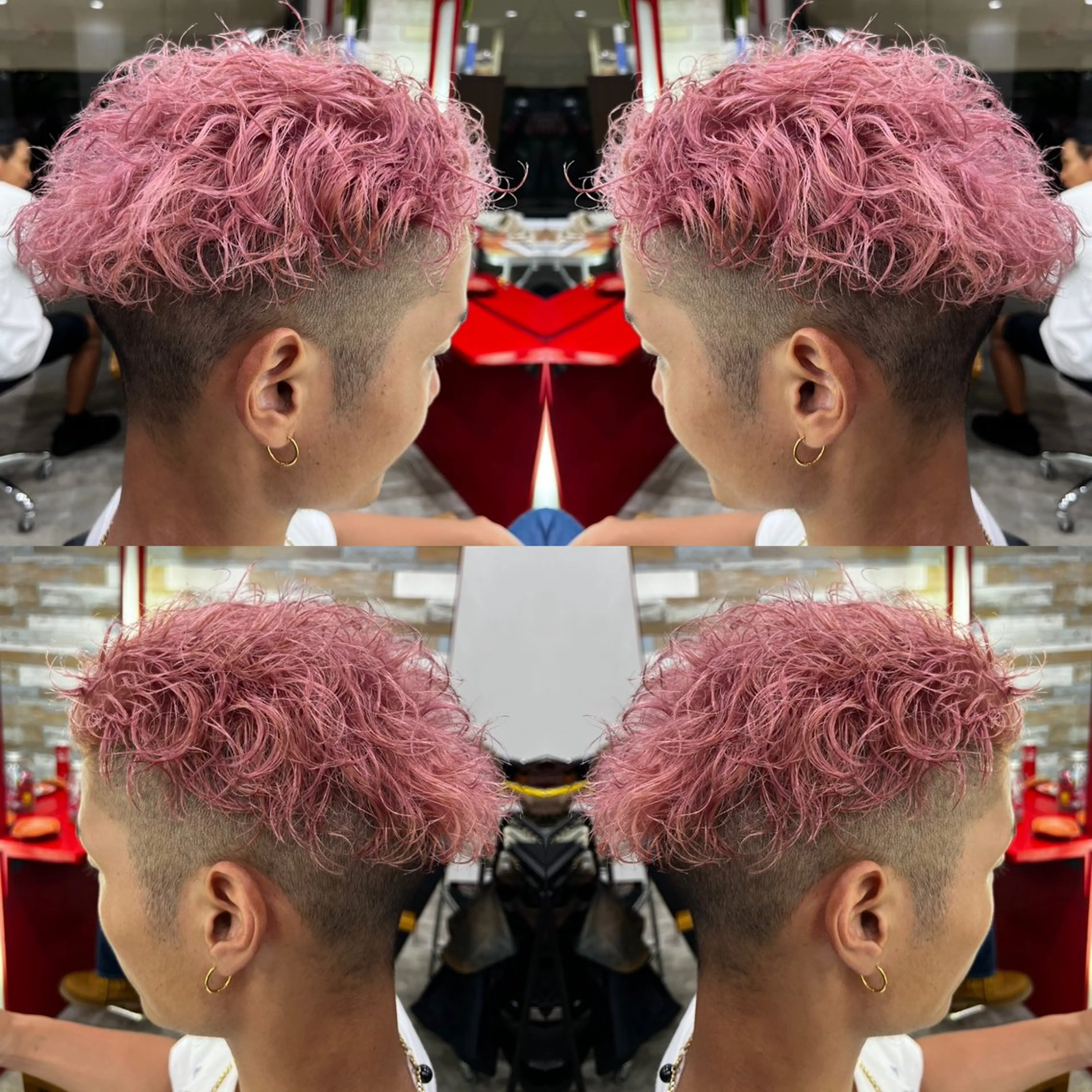 ショート カラー メンズ カット ヘアカラー トリートメント 🌈推し色派手髪 ハイトーンShinのヘアスタイル