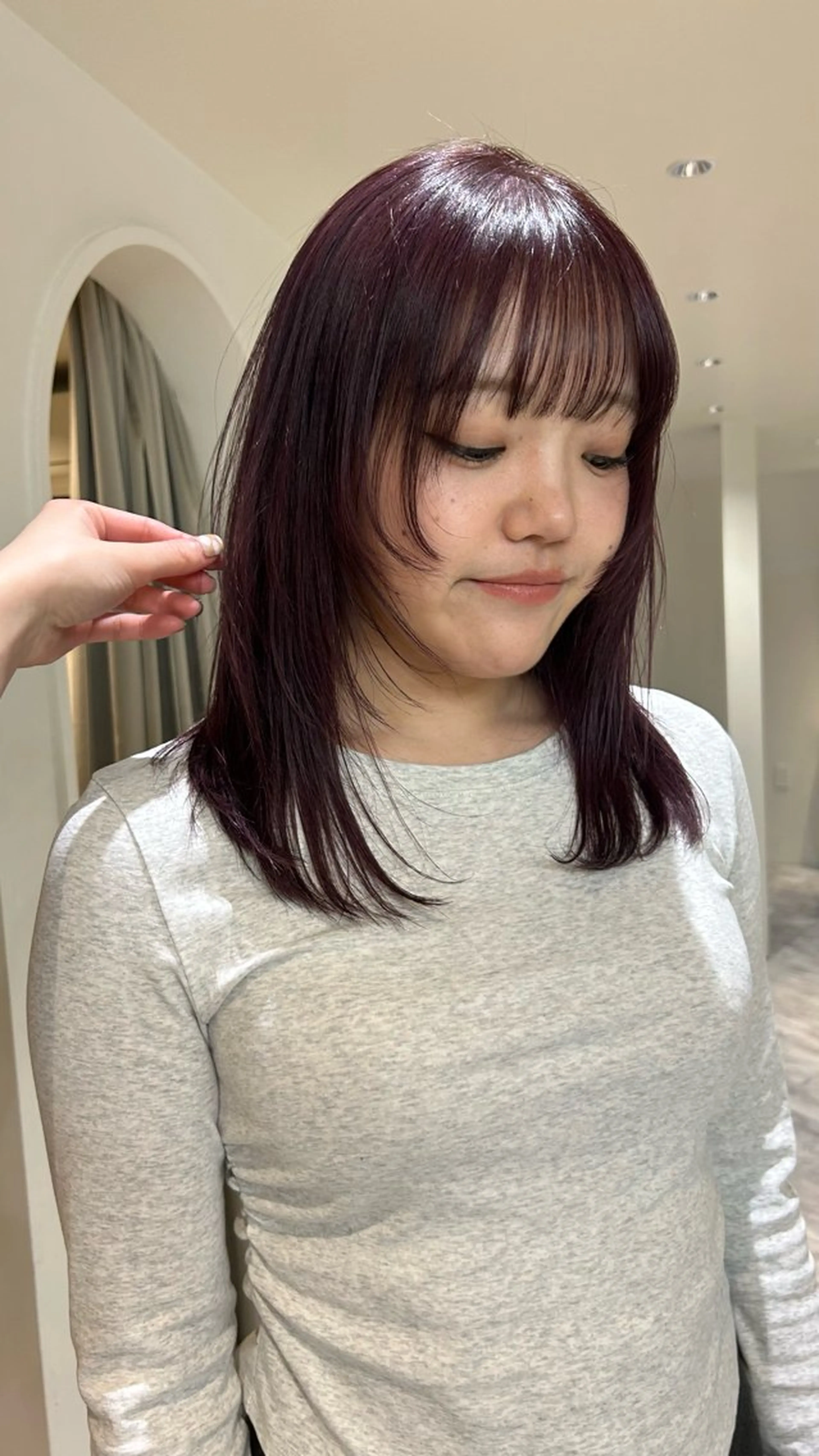 セミロング カラー ヘアカラー じゅわっと暖色カラー 🍊Moemiのヘアスタイル