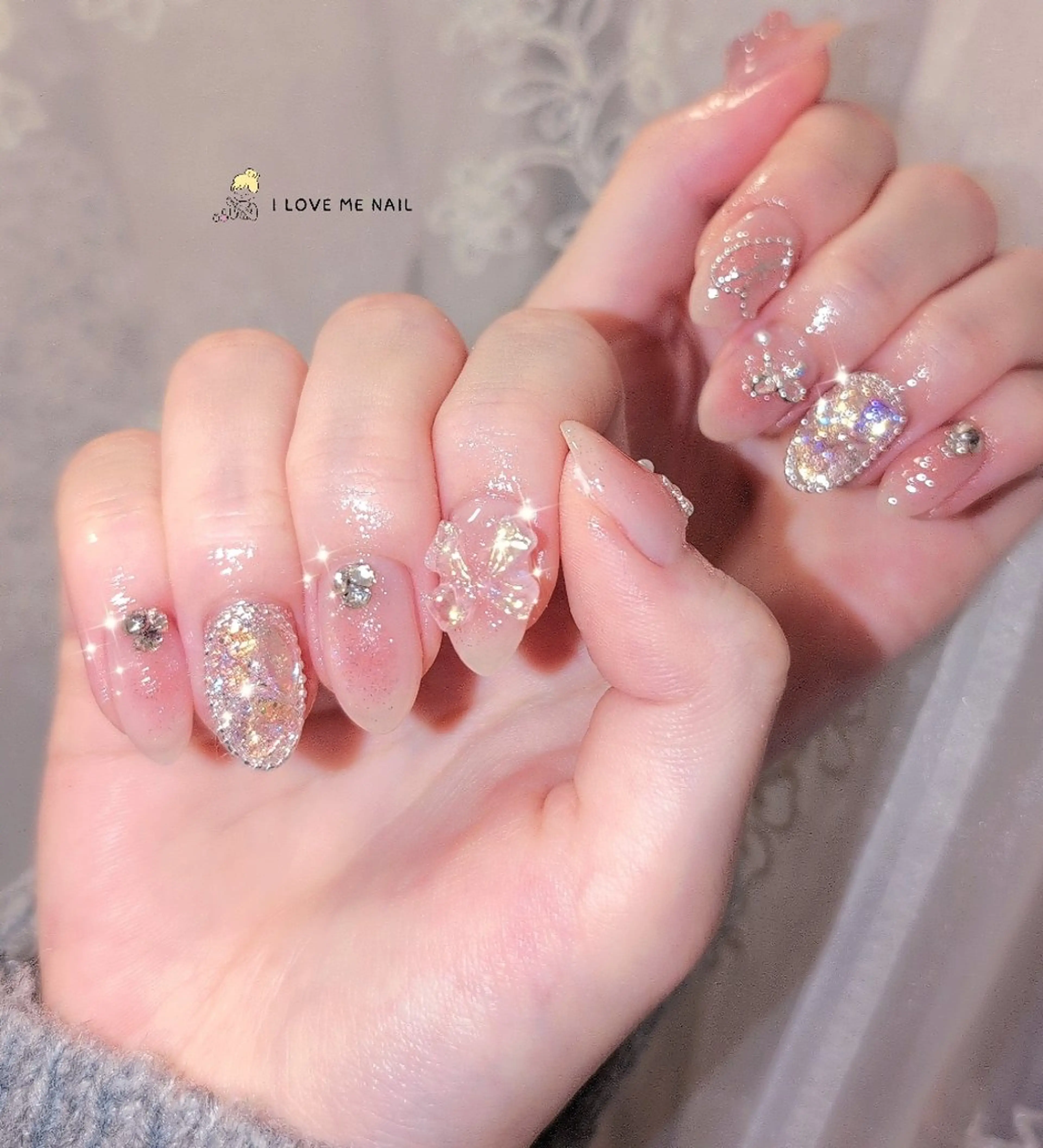 ネイル 長さ出し ジェルネイル 韓国ネイル マグネットネイル ニュアンスネイル ハンドネイル I LOVE ME NAIL.｡.:*♡のネイルデザイン