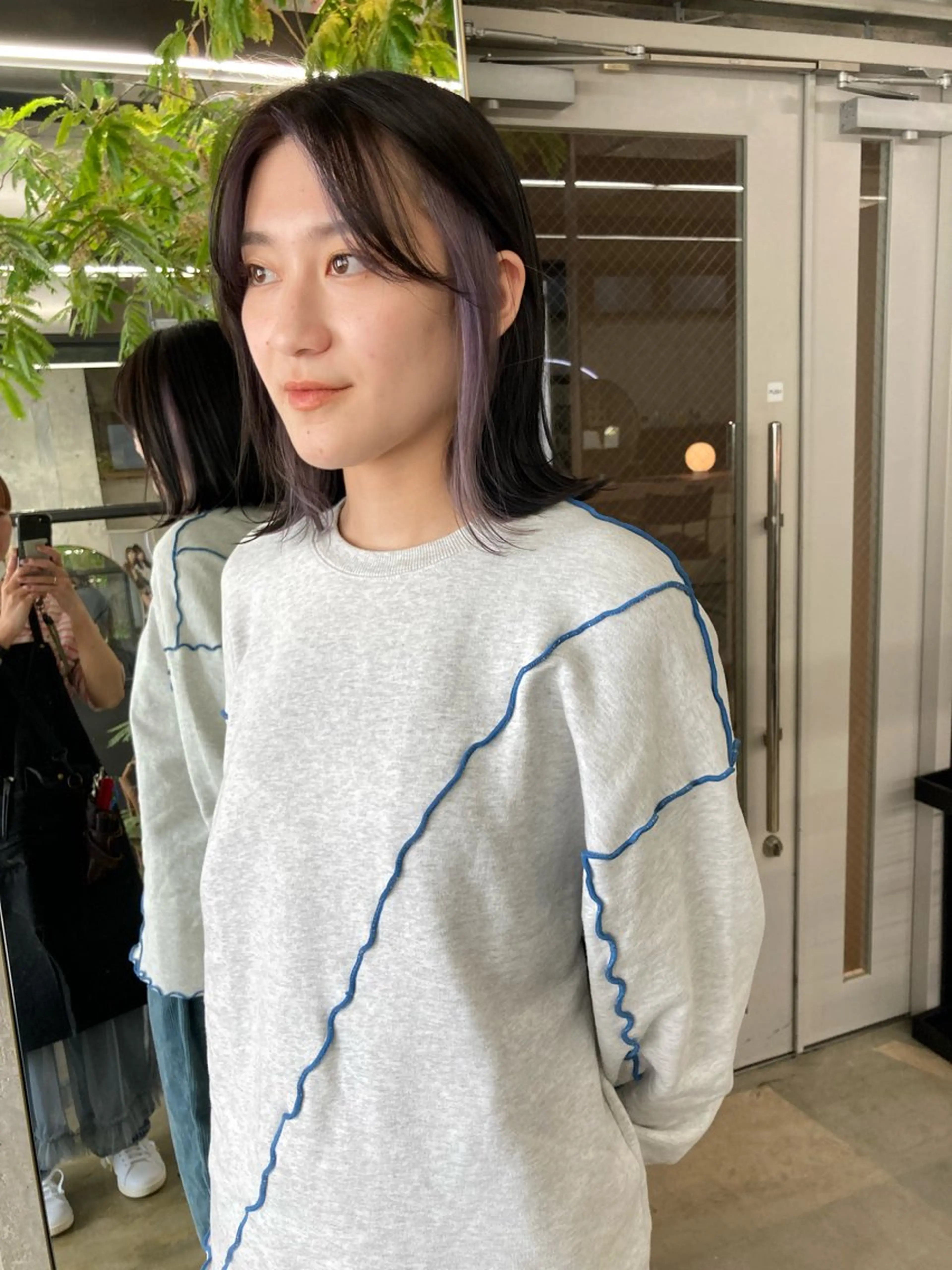 ミディアム カラー ブリーチ ラベンダーカラー カット ヘアカラー 小木曽智美 /ボブ/ショートのヘアスタイル