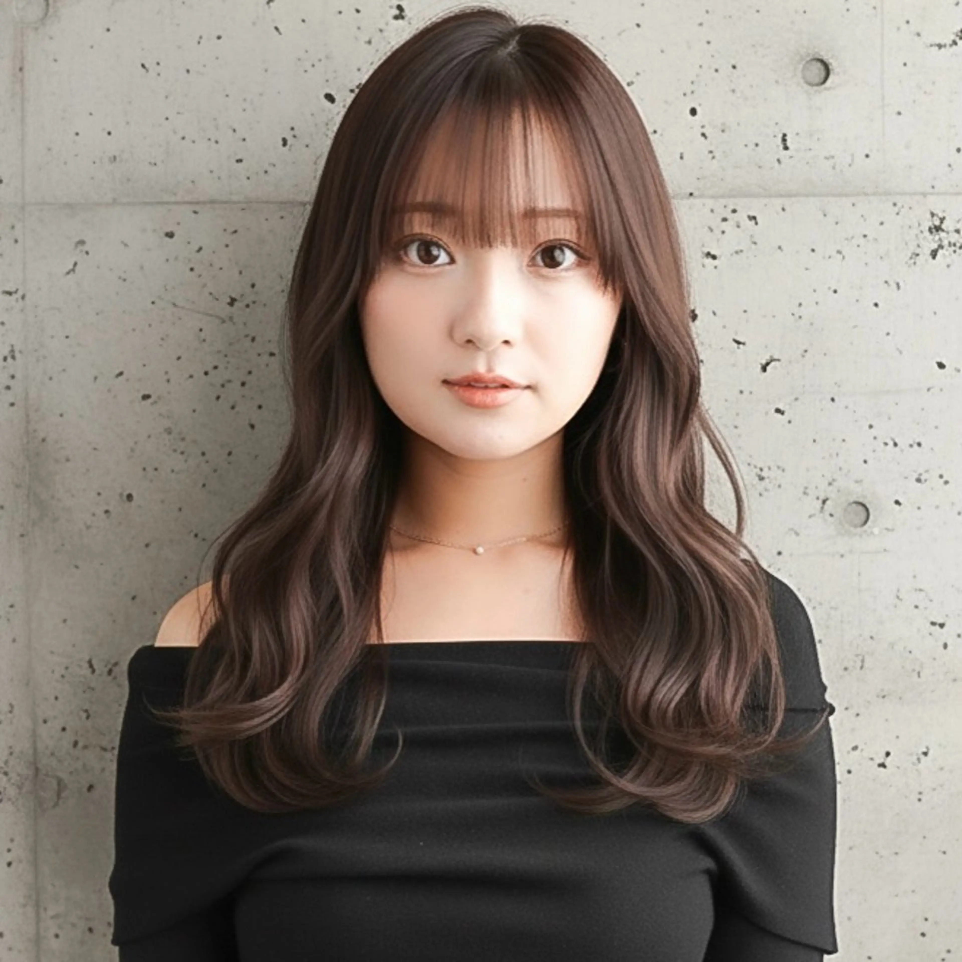 セミロング カット ヘアカラー ハッシュカット 田窪珠妃のヘアスタイル