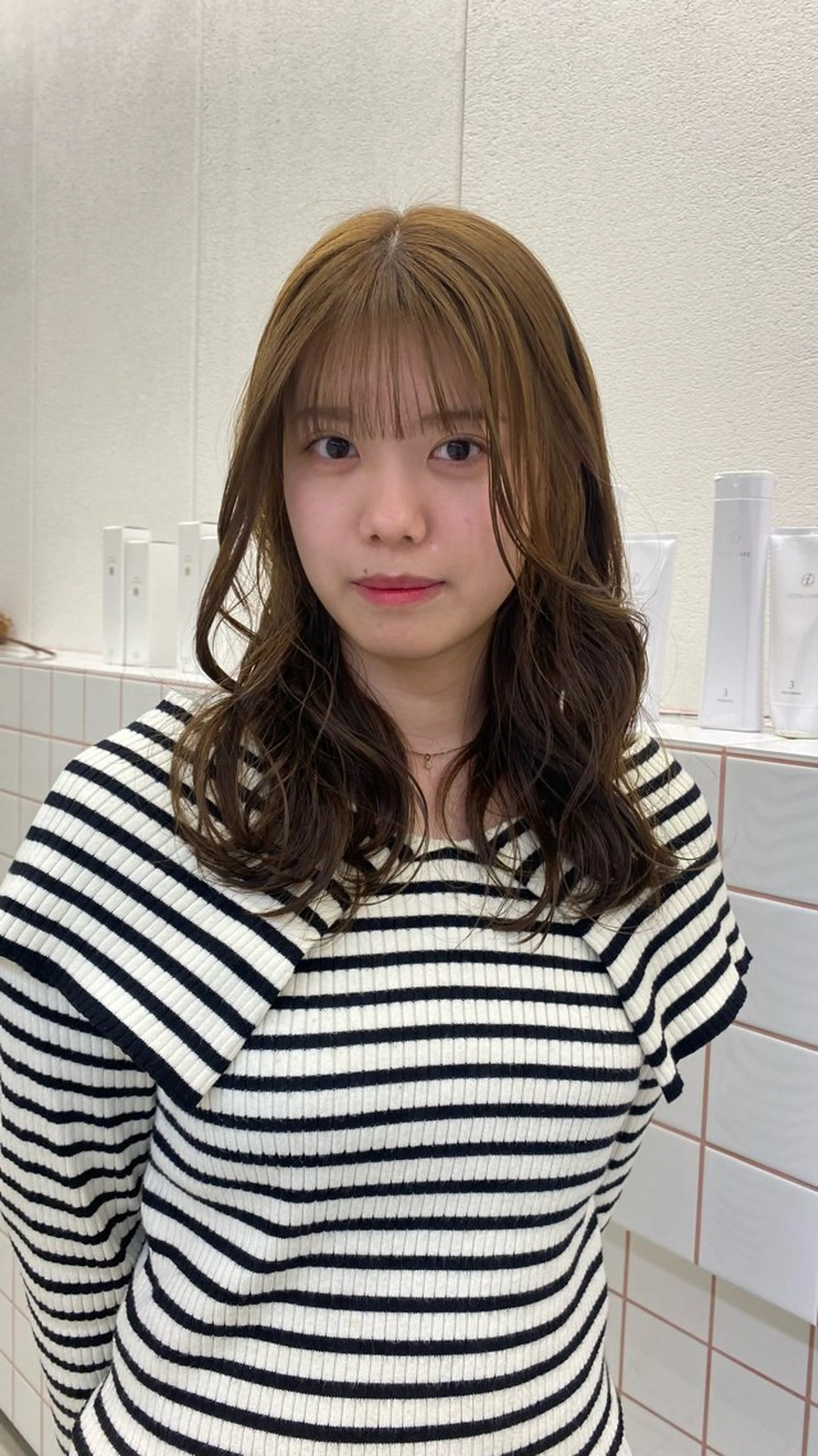 セミロング カラー ベージュカラー ブラウンカラー ブラウンベージュ NIKO/名古屋/ 髪質改善/艶髪のヘアスタイル