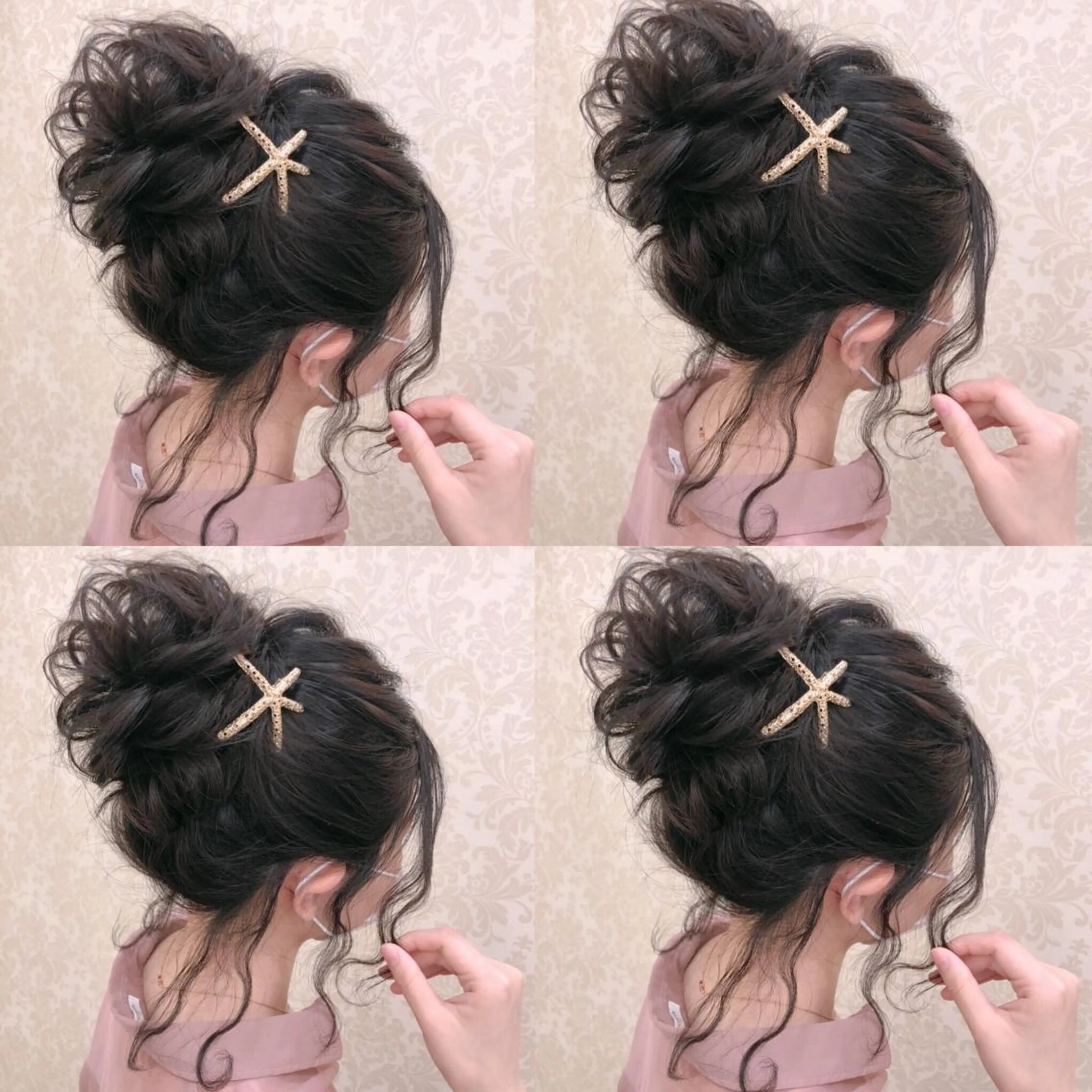 セミロング ヘアアレンジ お団子ヘア ヘアセット 🌷MAYU 🌷のヘアスタイル