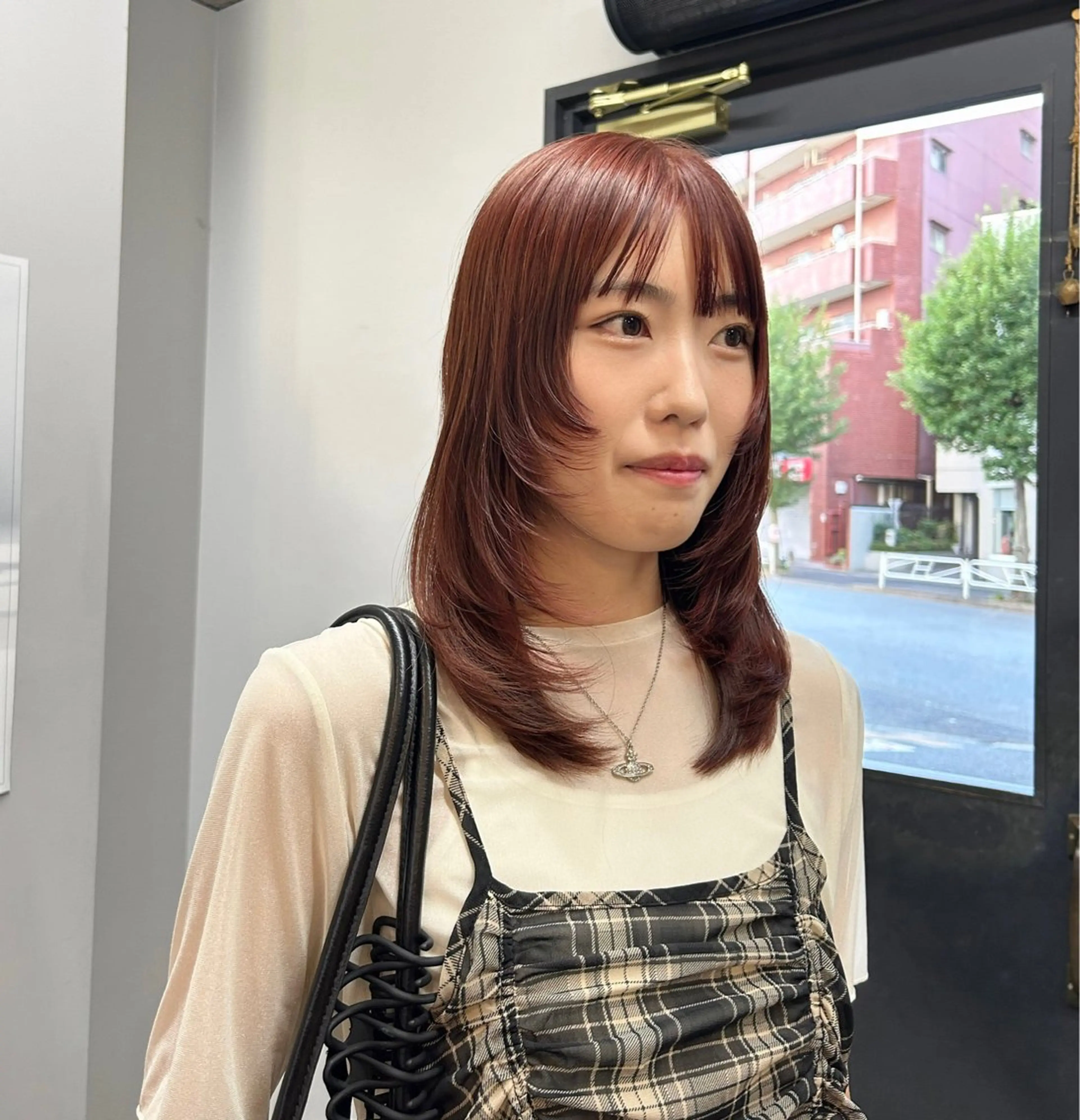 ミディアム カラー ミディアムレイヤー レイヤーカット カット ヘアカラー トリートメント CASANE所属・ラフで可愛いヘア 🐈‍⬛Rukaのヘアスタイル