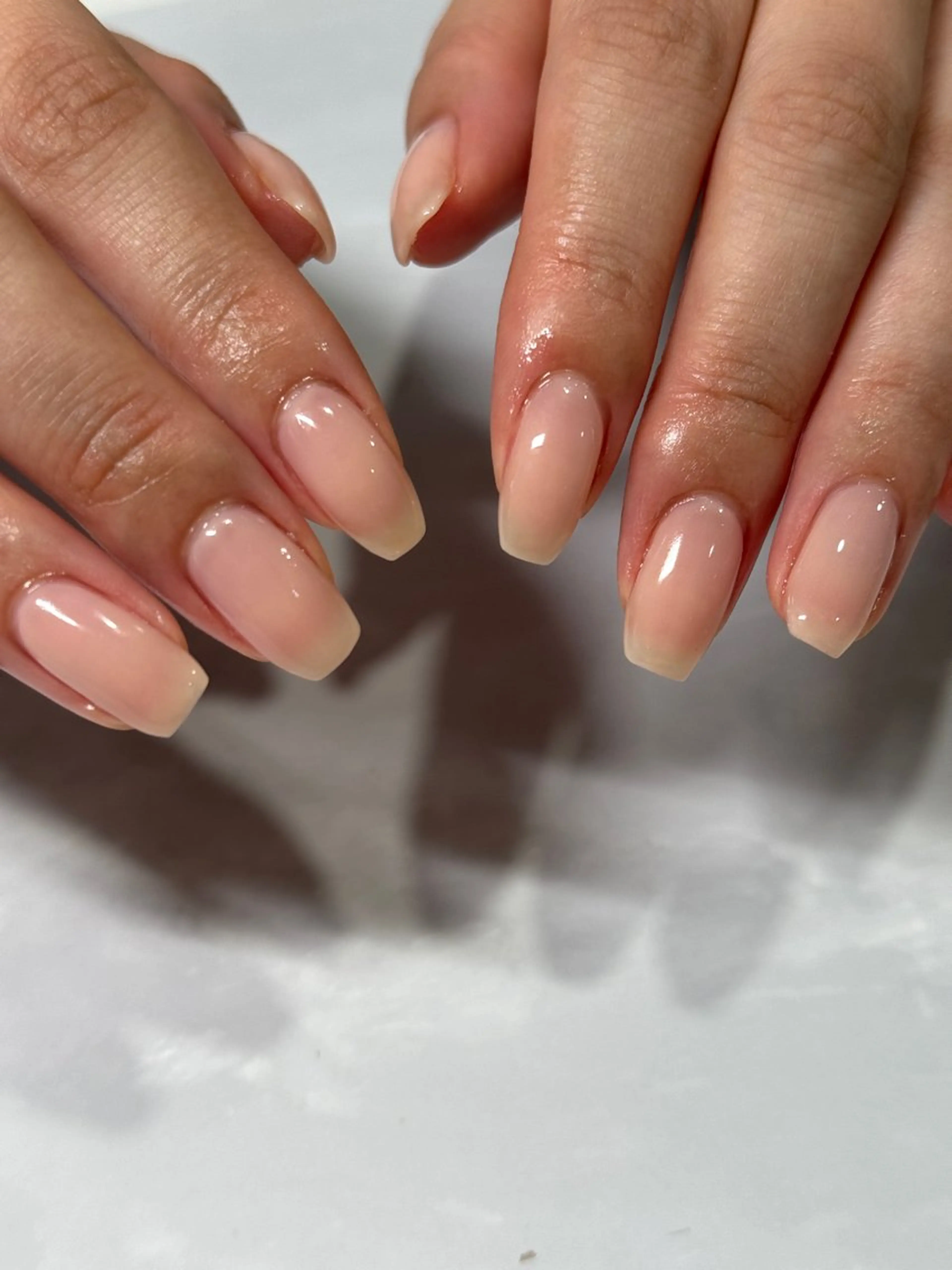 ネイル ジェルネイル ニュアンスネイル オフィスネイル パラジェル シンプルネイル tete nailstudioのネイルデザイン