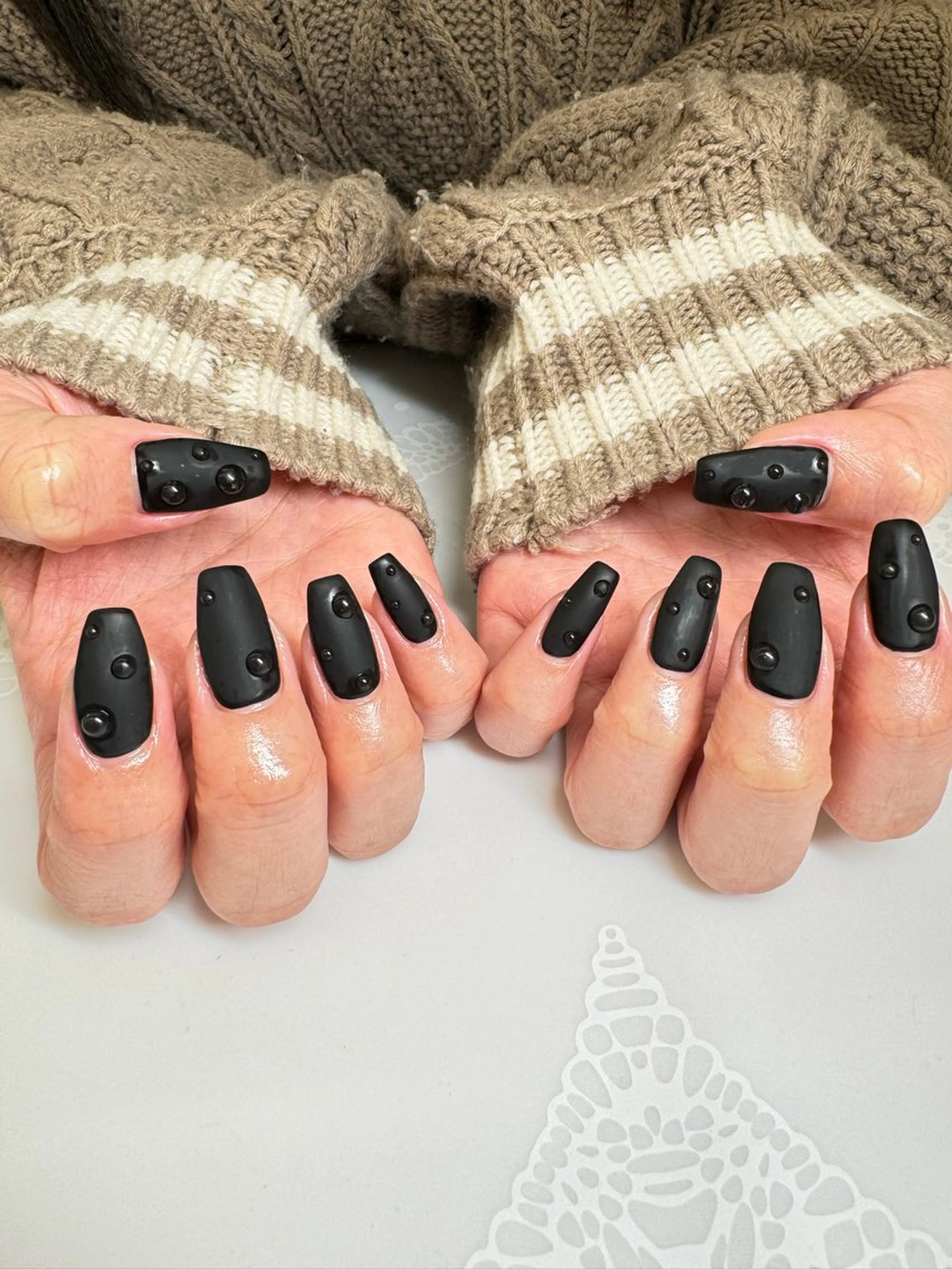 ネイル ジェルネイル マットネイル パラジェル WHITELY みどりのネイルデザイン