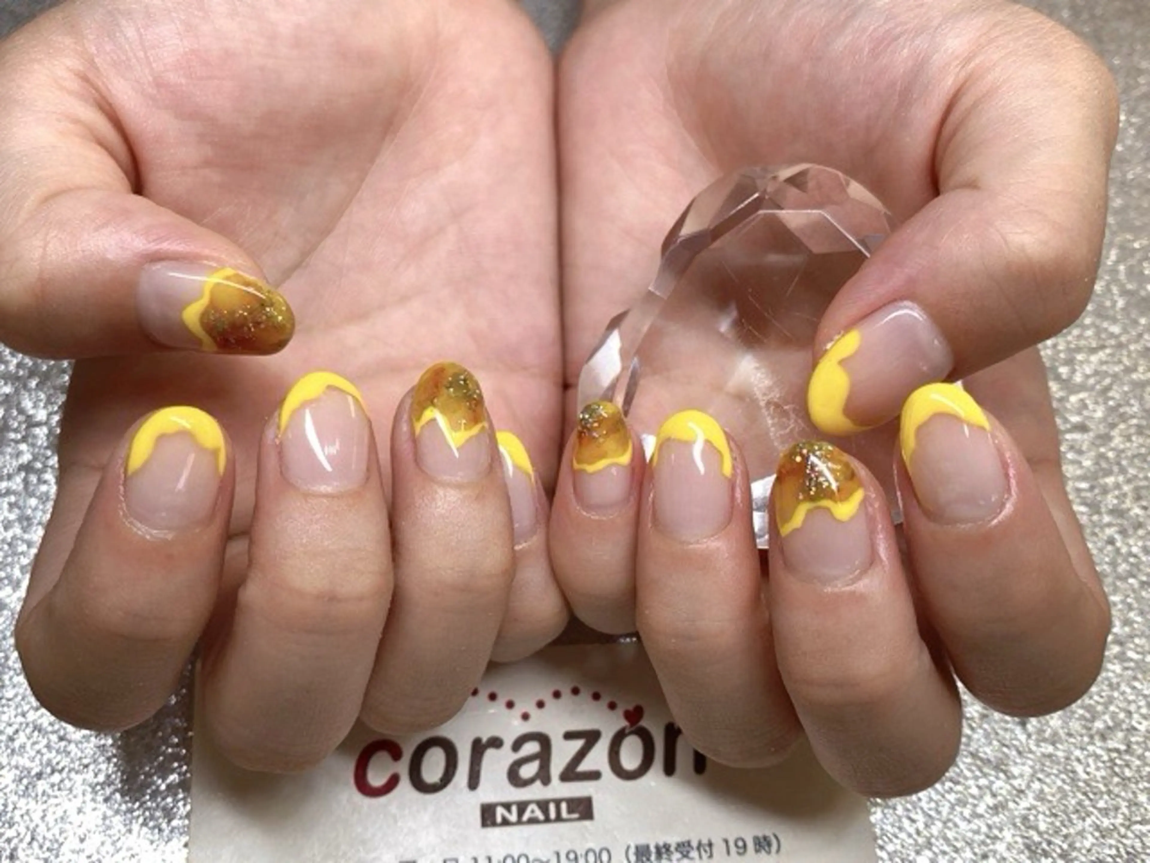 ネイル アートネイル フレンチネイル 黄色 ネイリスト aicoのネイルデザイン