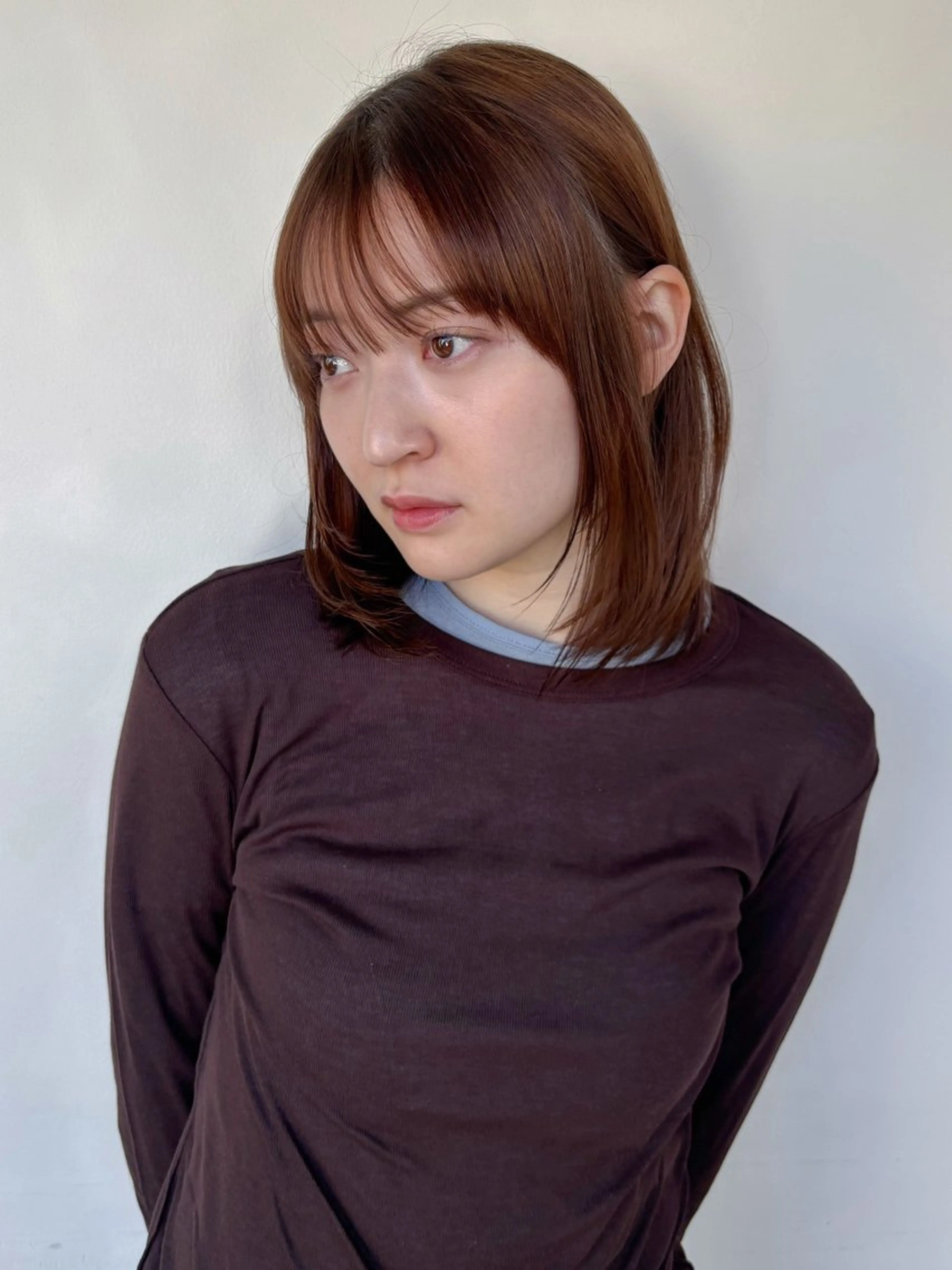 ミディアム ボブレイヤー ミディアムレイヤー ボブ 顔まわりレイヤー レイヤーカット ヘアカラー ボブ/ミディアム 親しみやすさ/さくらのヘアスタイル