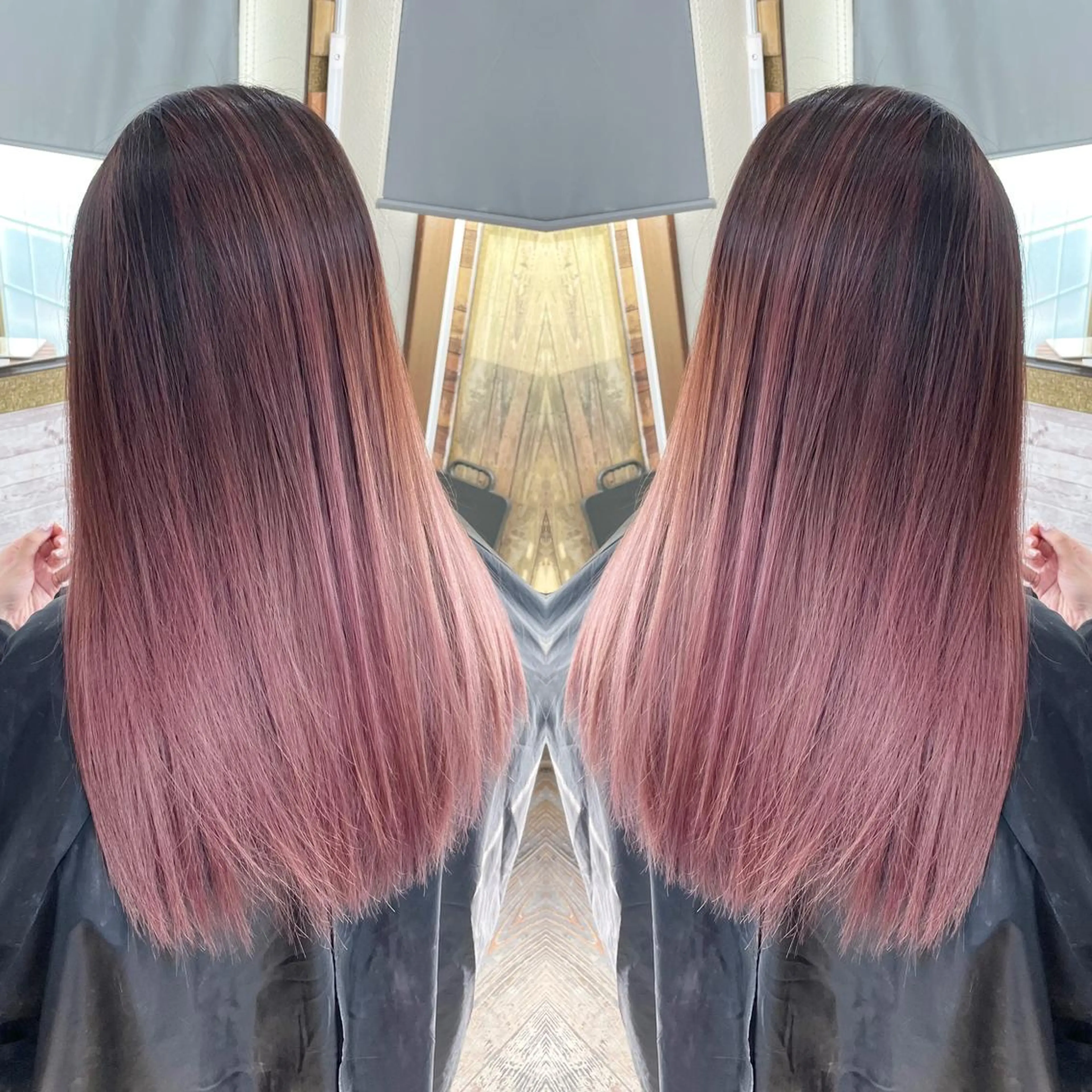 ロング カラー バレイヤージュ ハイライトカラー ハイライト レイヤーカット ヘアカラー 渡辺 健太のヘアスタイル