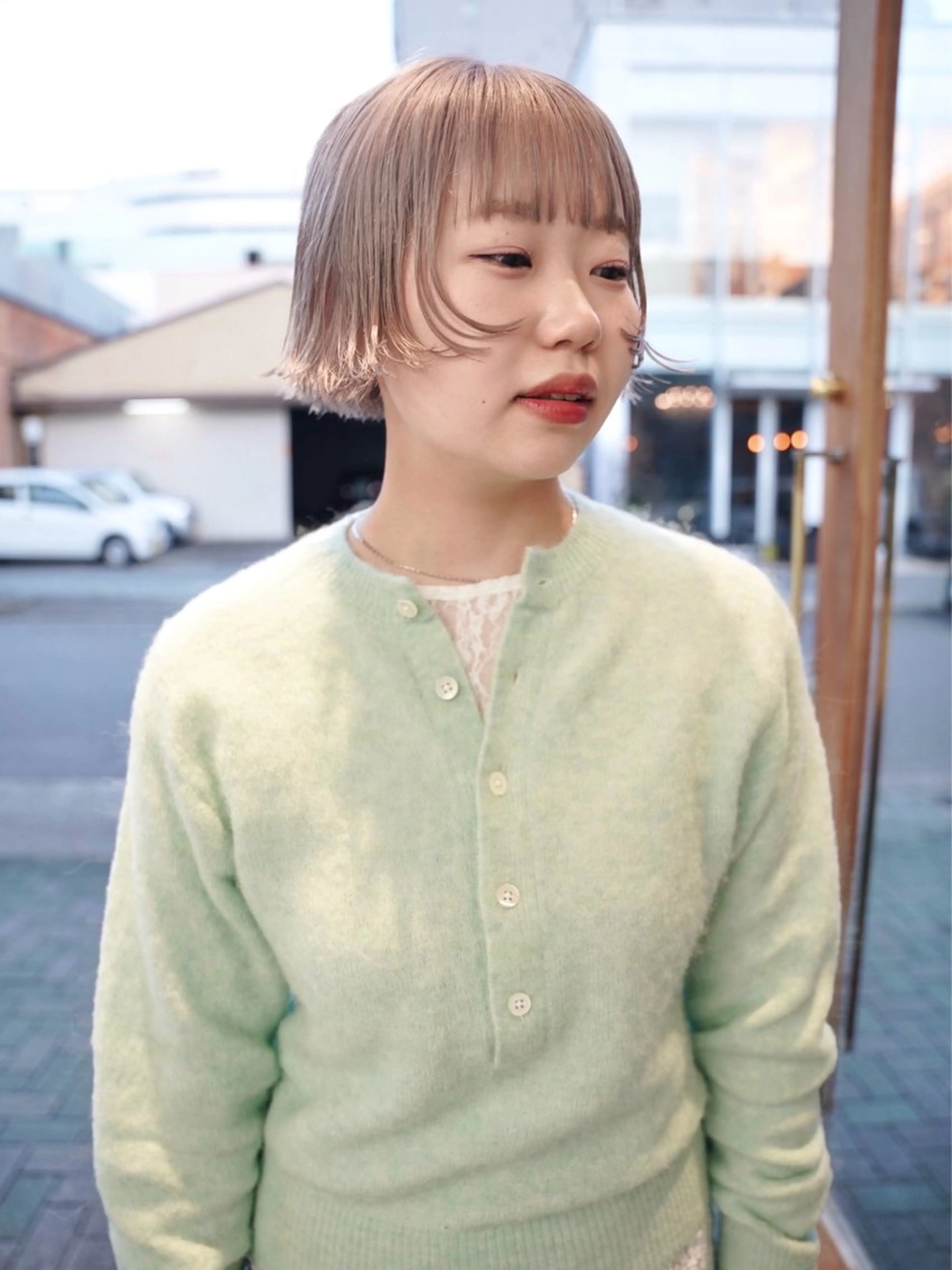 ショート カラー ベージュカラー ボブ カット ヘアカラー トリートメント Kaito🐶/ デザイン/レイヤーのヘアスタイル