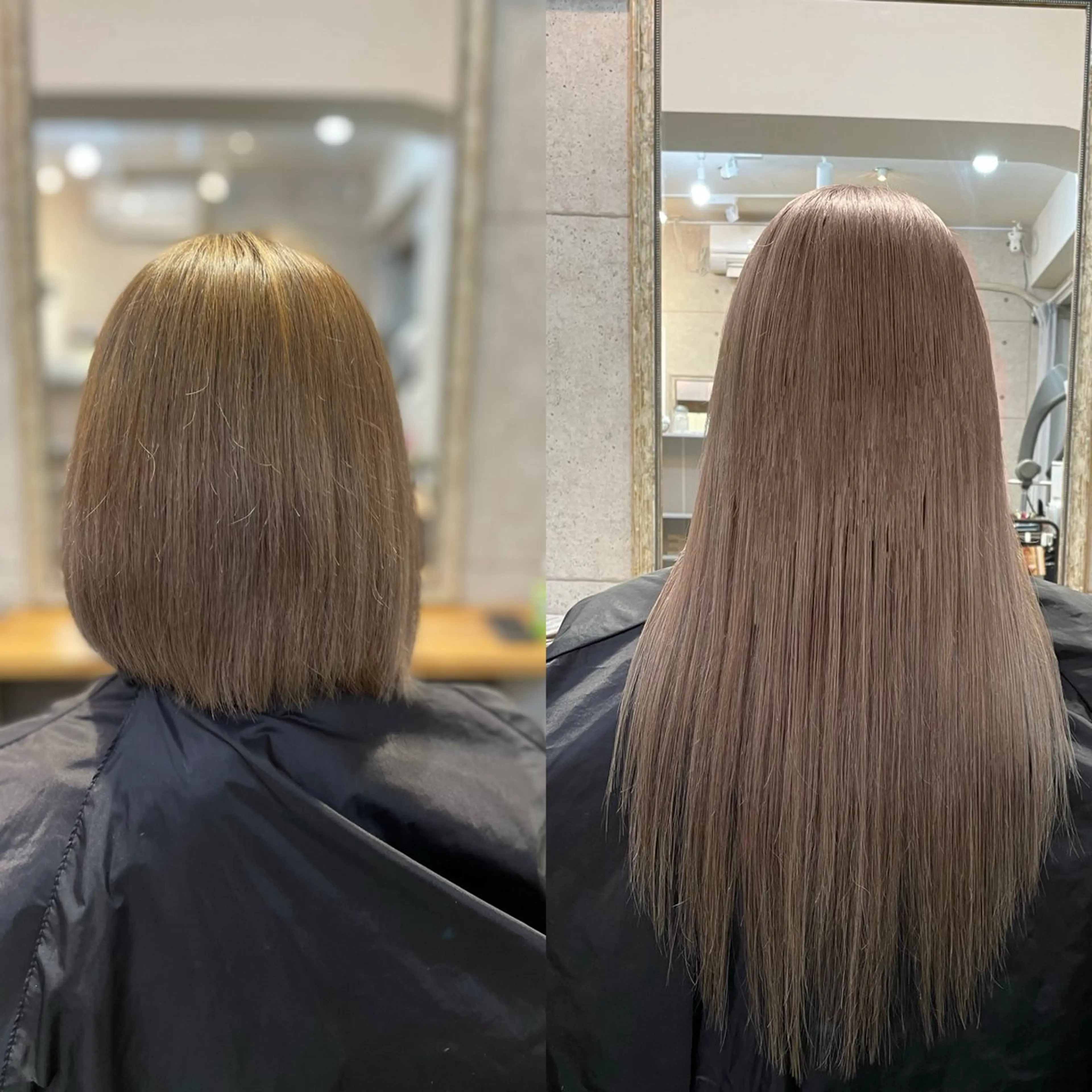 ショート カラー プルエクステ シールエクステ 黒髪 ブリーチ ダブルカラー 💎ルフレ歌舞伎町 💎プルエクステのヘアスタイル