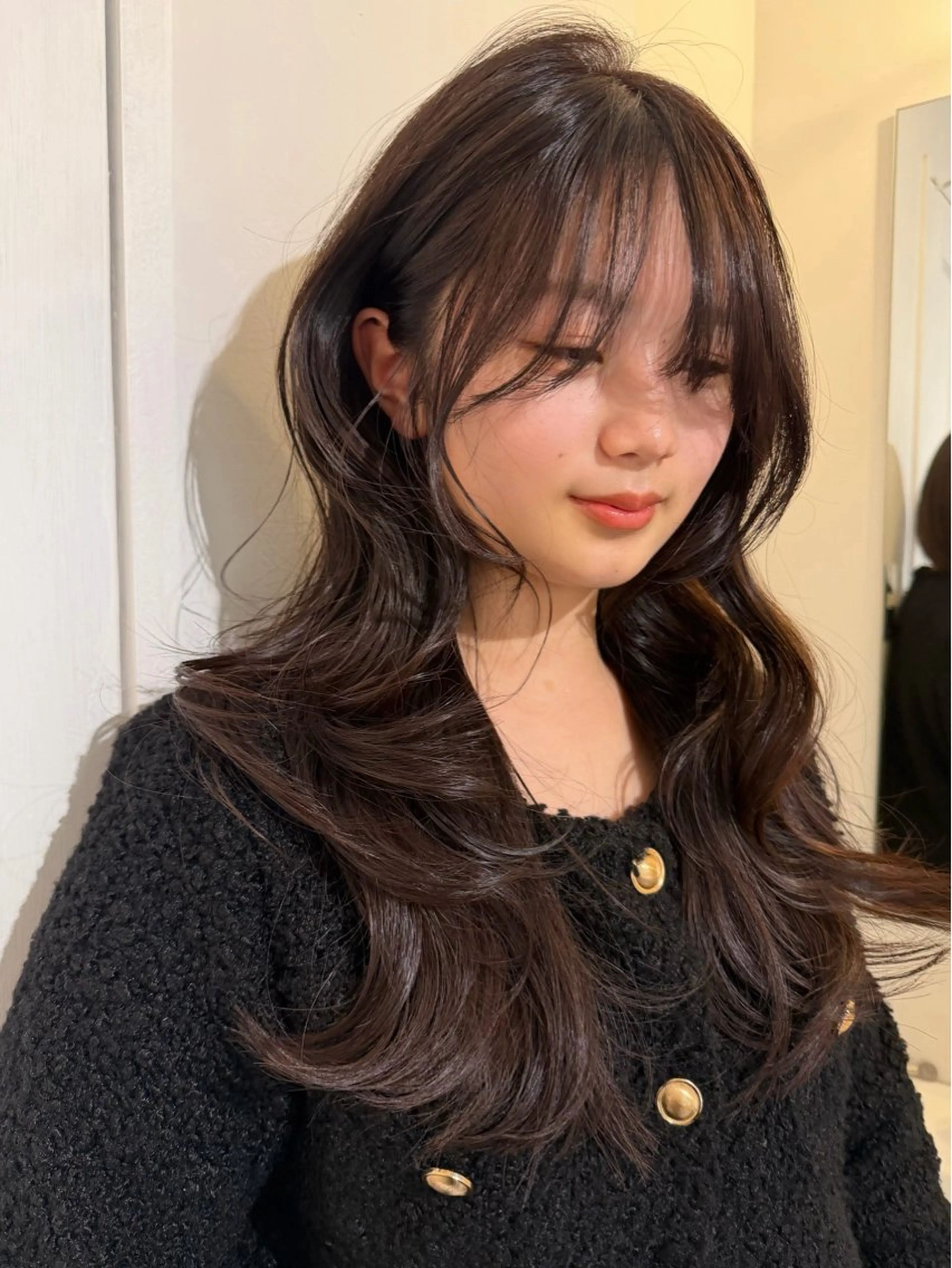 ロング レイヤーカット カット ヘアカラー トリートメント 蘭々/レイヤーカット /ナチュラルヘアのヘアスタイル