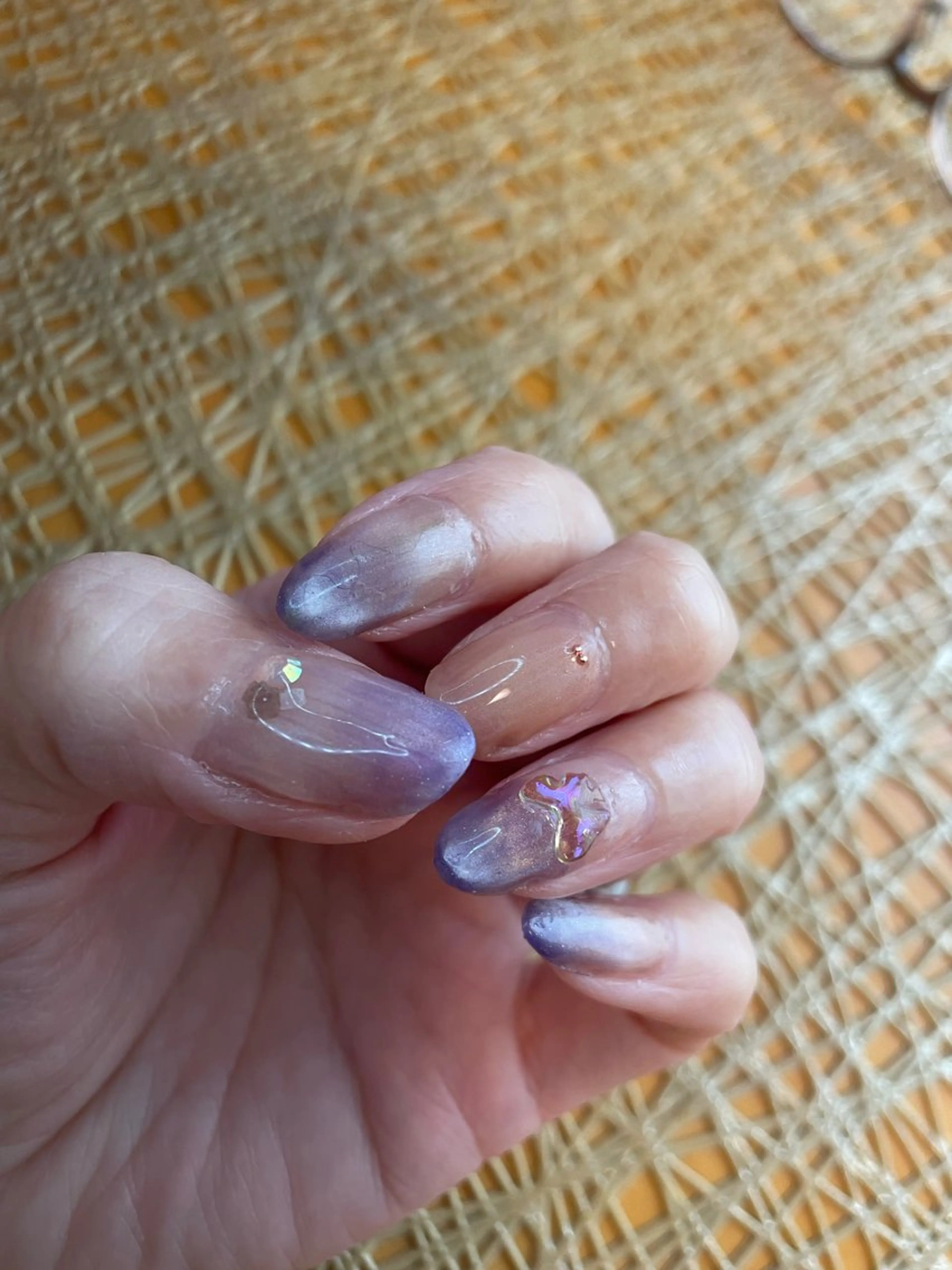 ネイル ジェルネイル グラデーション マグネットネイル リボン NAIL★M 真紀のネイルデザイン