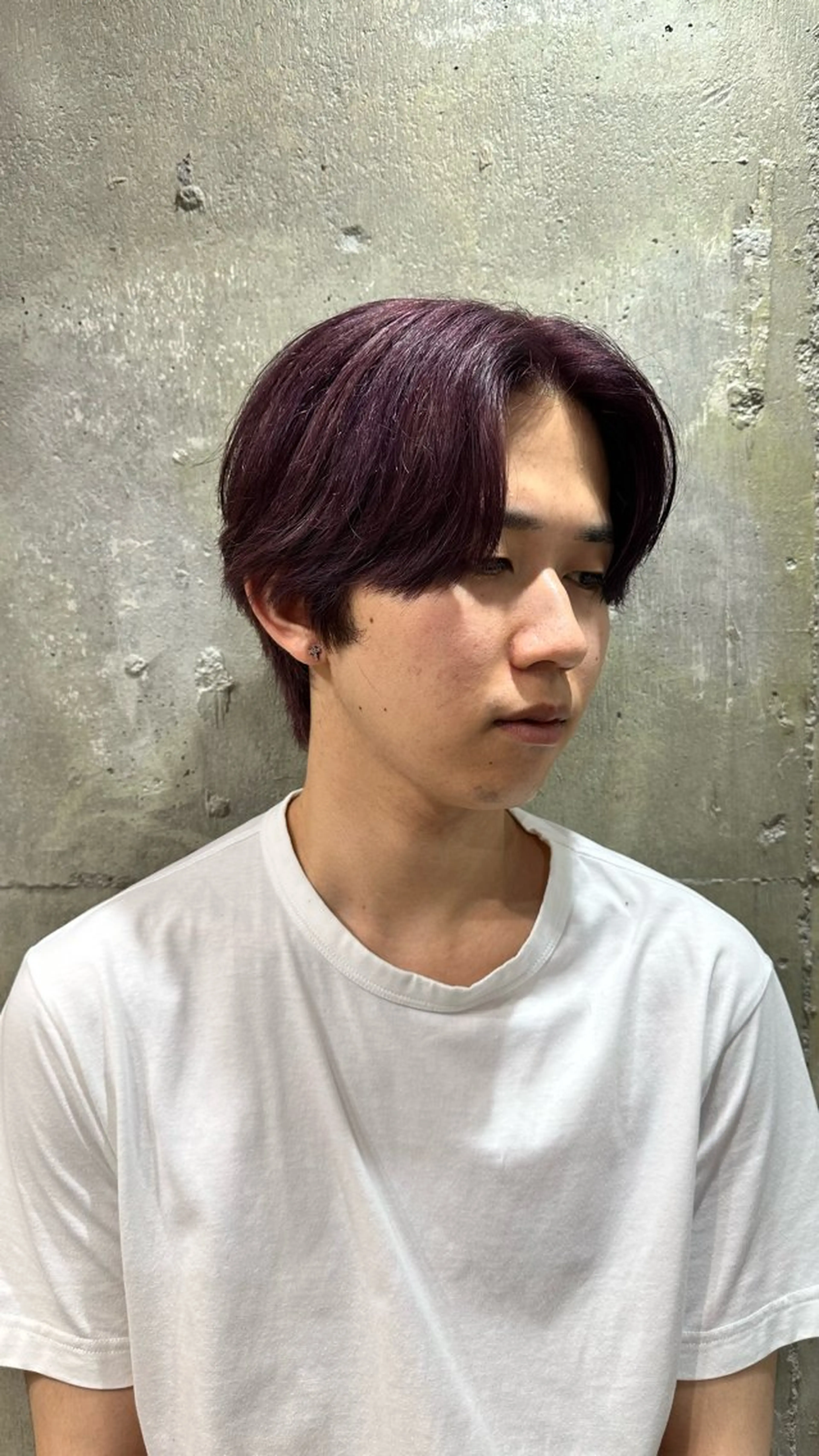 ショート カラー メンズ メンズブリーチ ブリーチ ダブルカラー パープルカラー レッドカラー メンズ専門 Ryukiのヘアスタイル