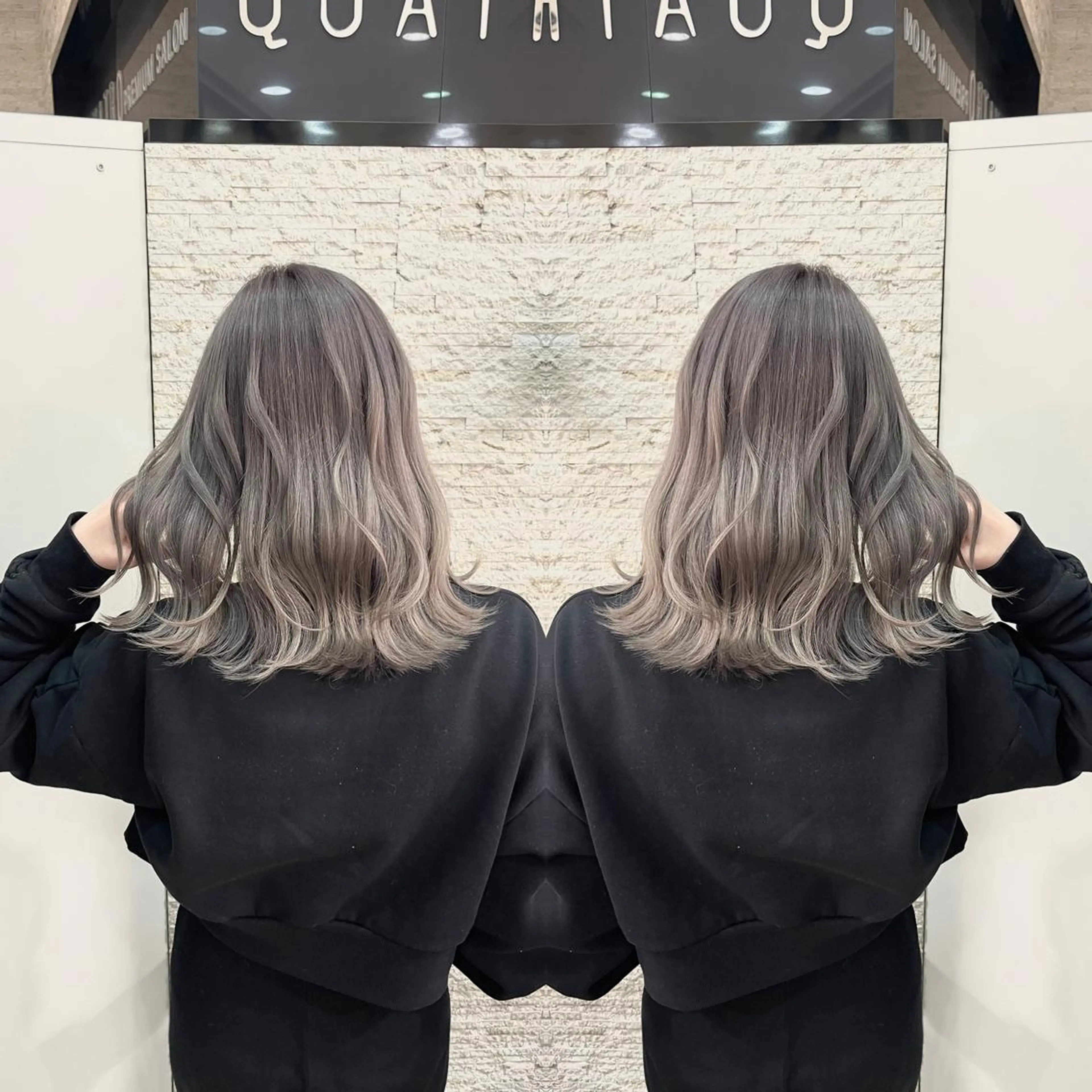 ミディアム カット ヘアカラー トリートメント Y Uのヘアスタイル