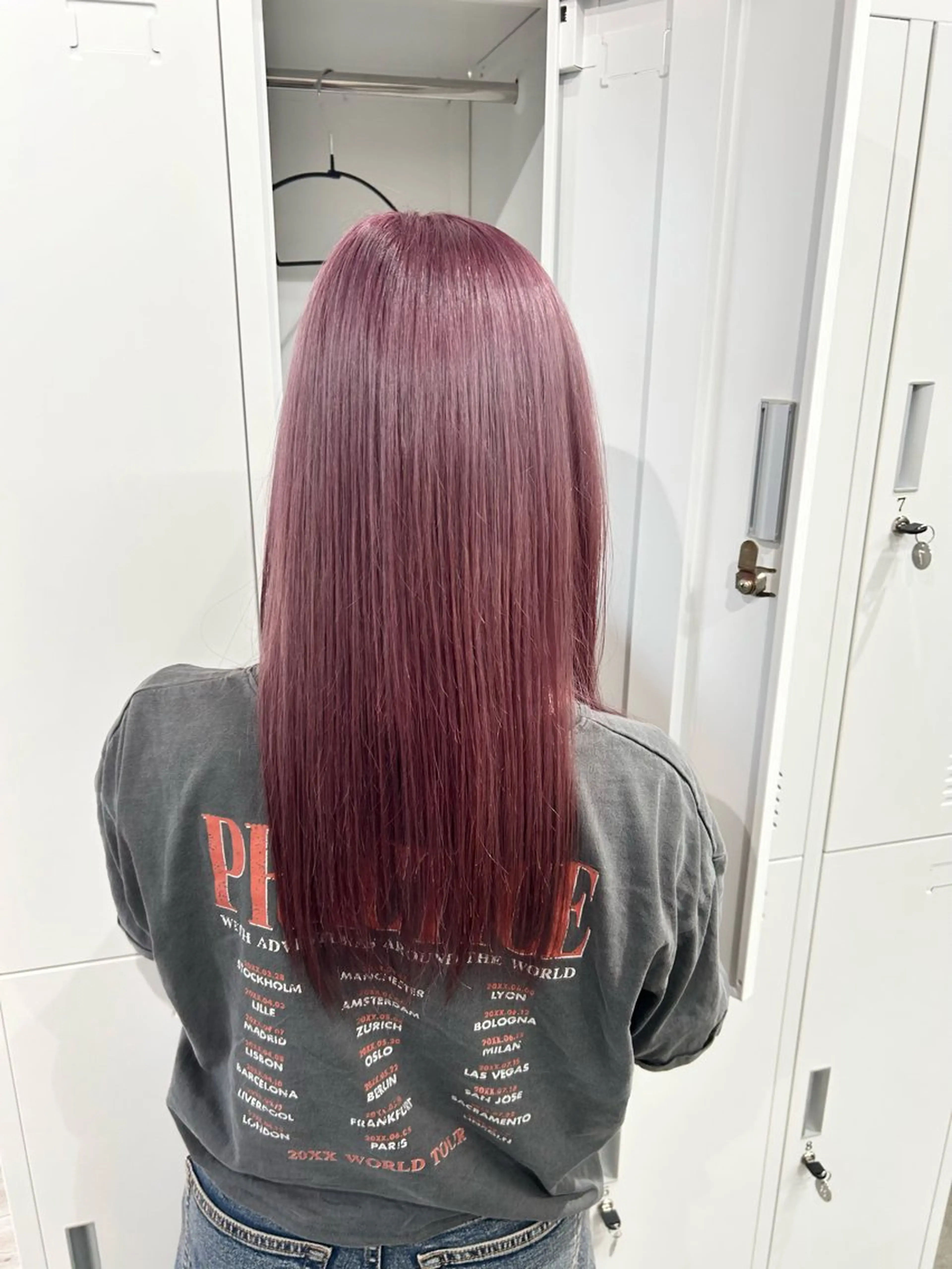 セミロング カラー ラベンダーカラー ラベンダーピンク ピンクカラー 透明感/ダブルカラー /🌸ERI🌸のヘアスタイル