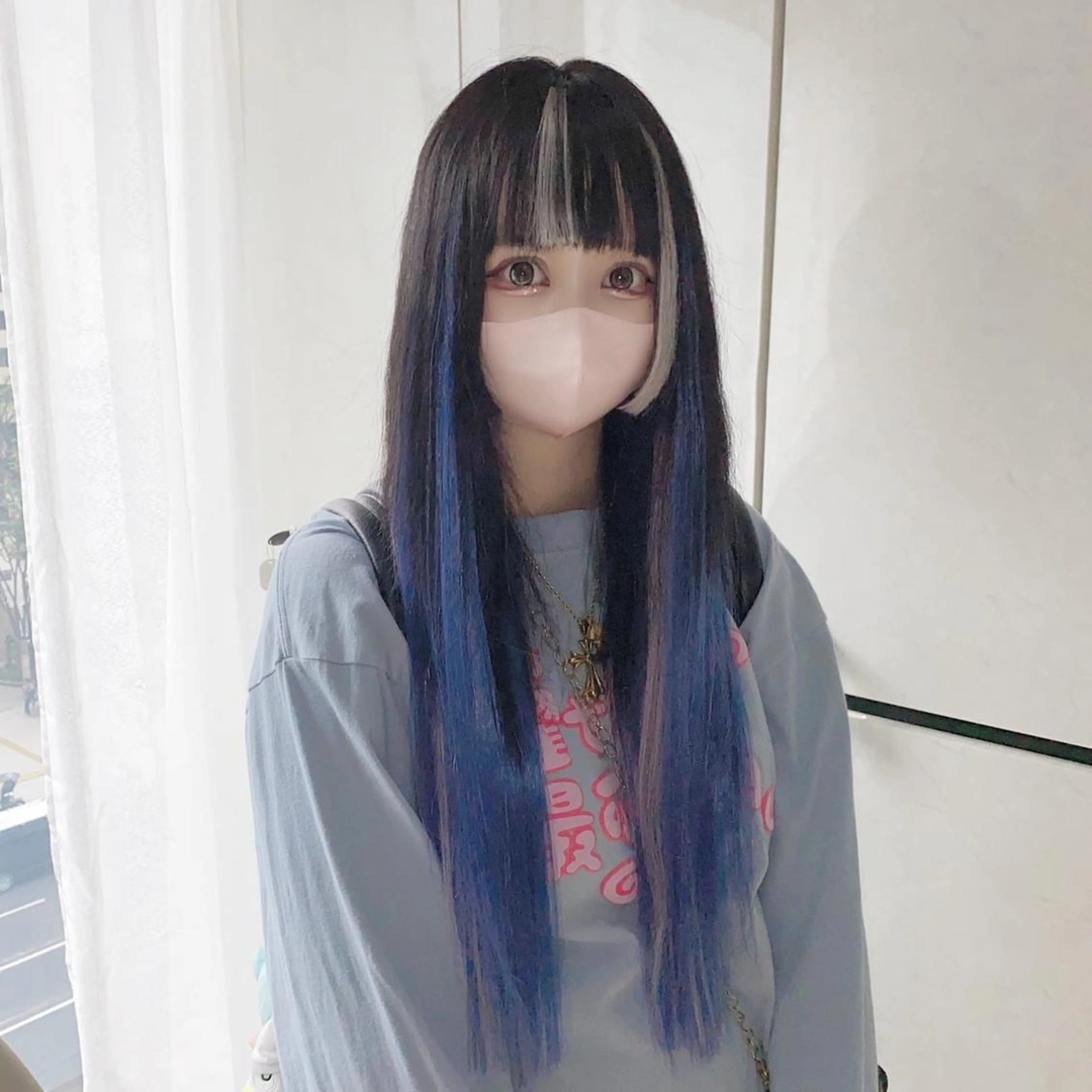 ロング カラー ヘアアレンジ シールエクステ アディクシーカラー アッシュ バレイヤージュ ベージュカラー カット エクステ ar+ ❤︎ maiのヘアスタイル