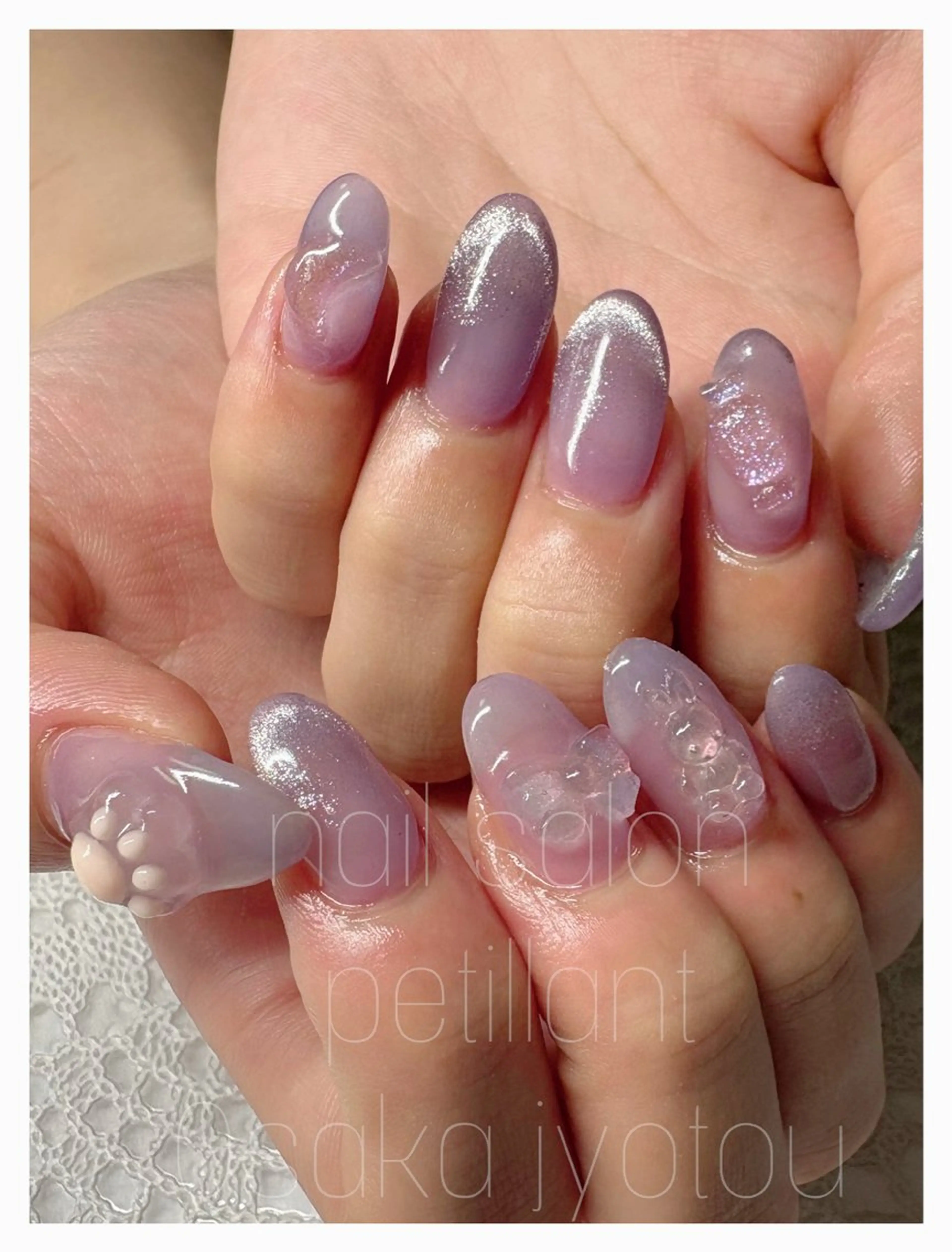 ネイル アートネイル クリアネイル nail salon petillantのネイルデザイン