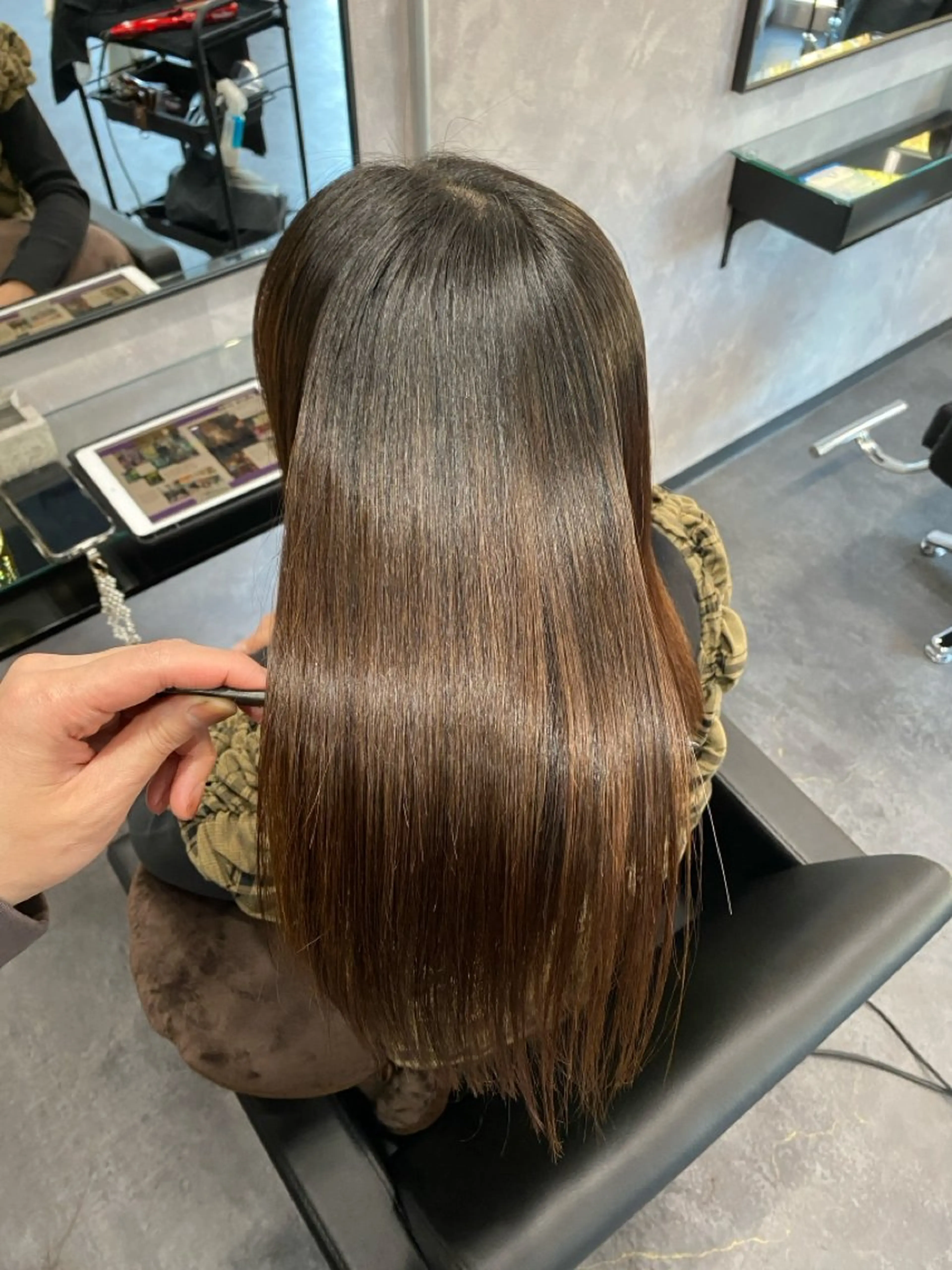 ミディアム トリートメント カット 縮毛矯正 トリートメント 【髪質改善】加藤 崇徳のヘアスタイル