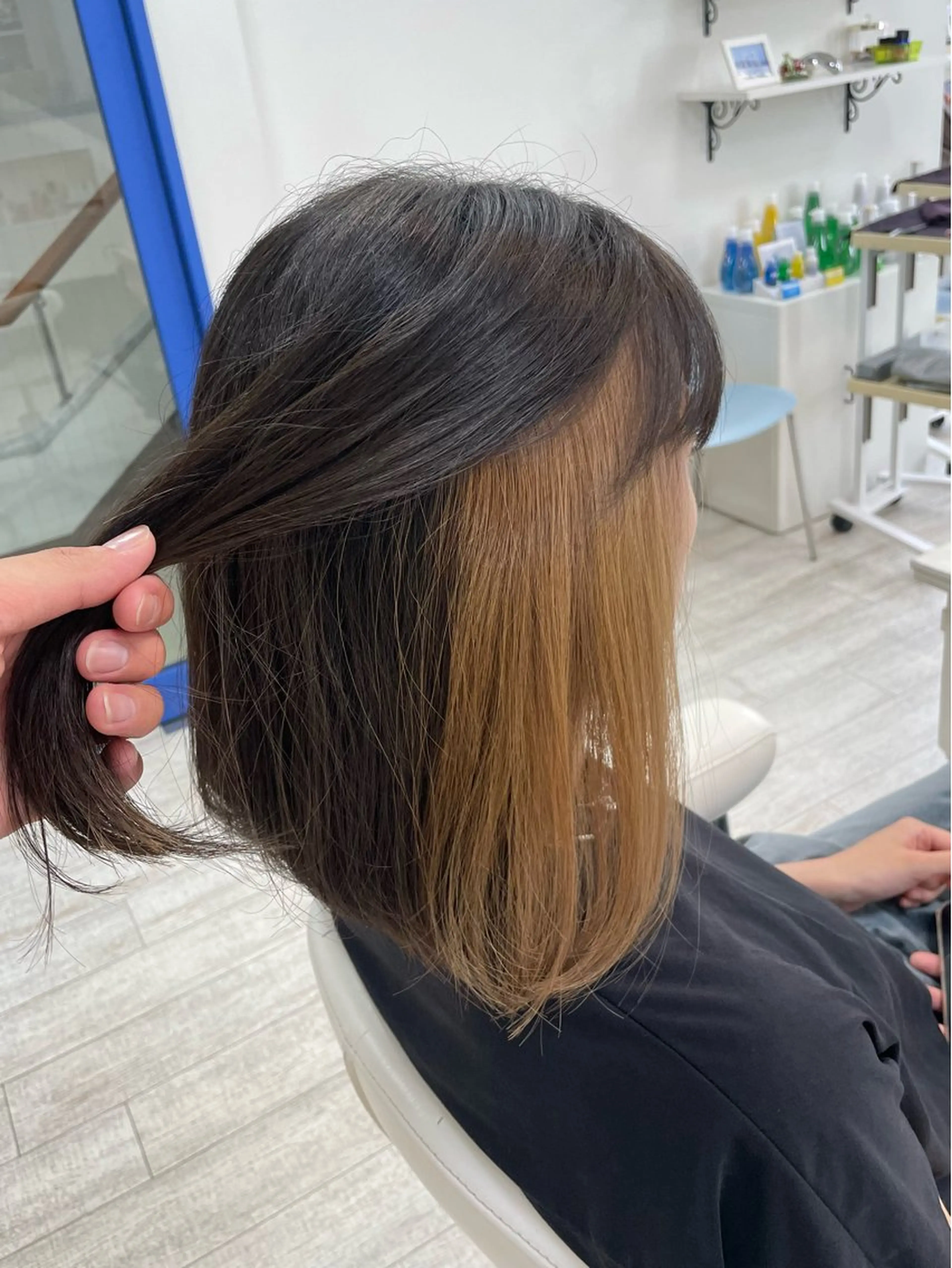 ミディアム ヘアカラー 新籾 尚哉のヘアスタイル