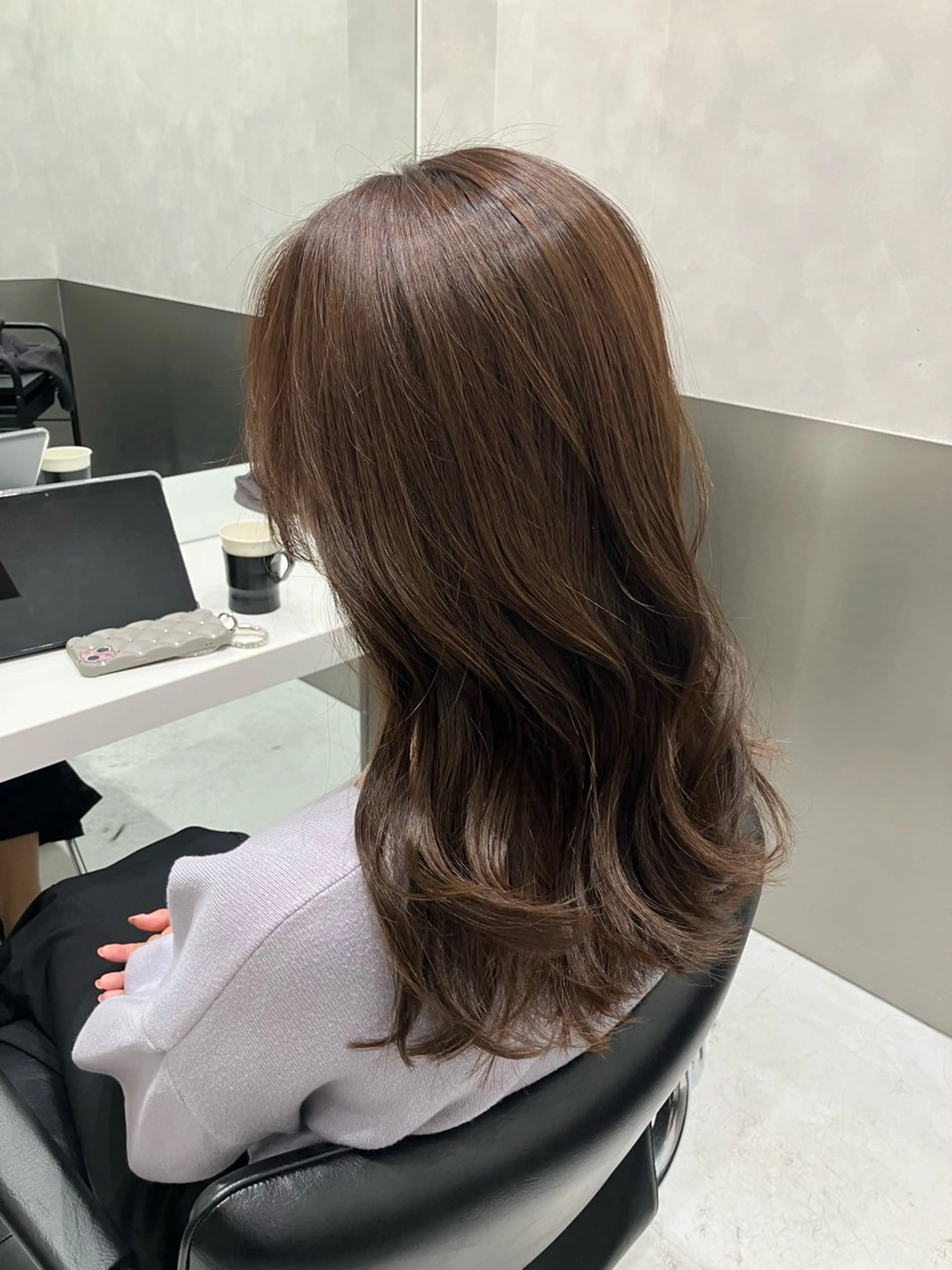 ロング カラー カット ヘアカラー トリートメント 💖ブリーチなし透明 感💖ASAHIのヘアスタイル