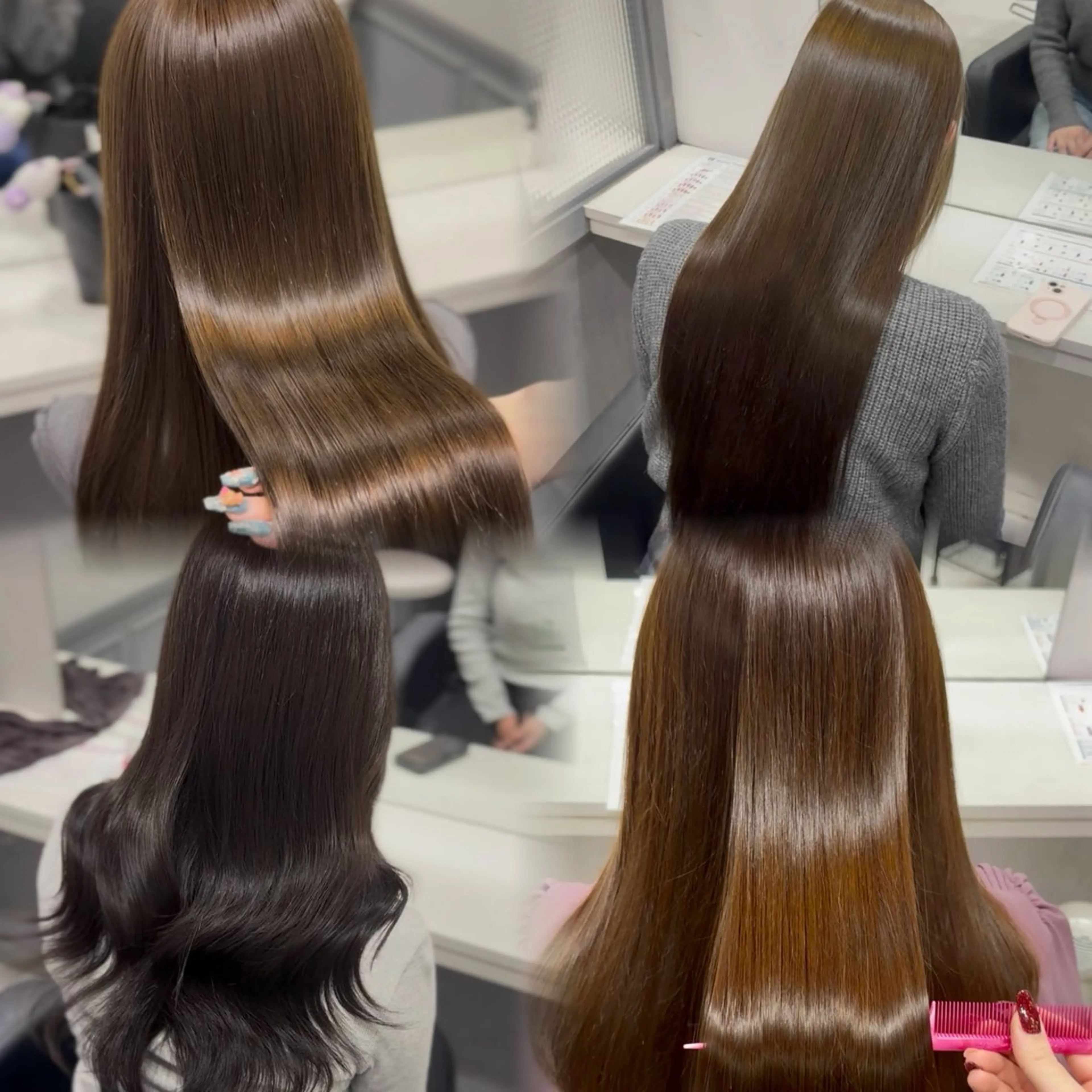 ロング カラー ヘアカラー トリートメント 🦋REISA🦋 エクステ×ハイトーンのヘアスタイル