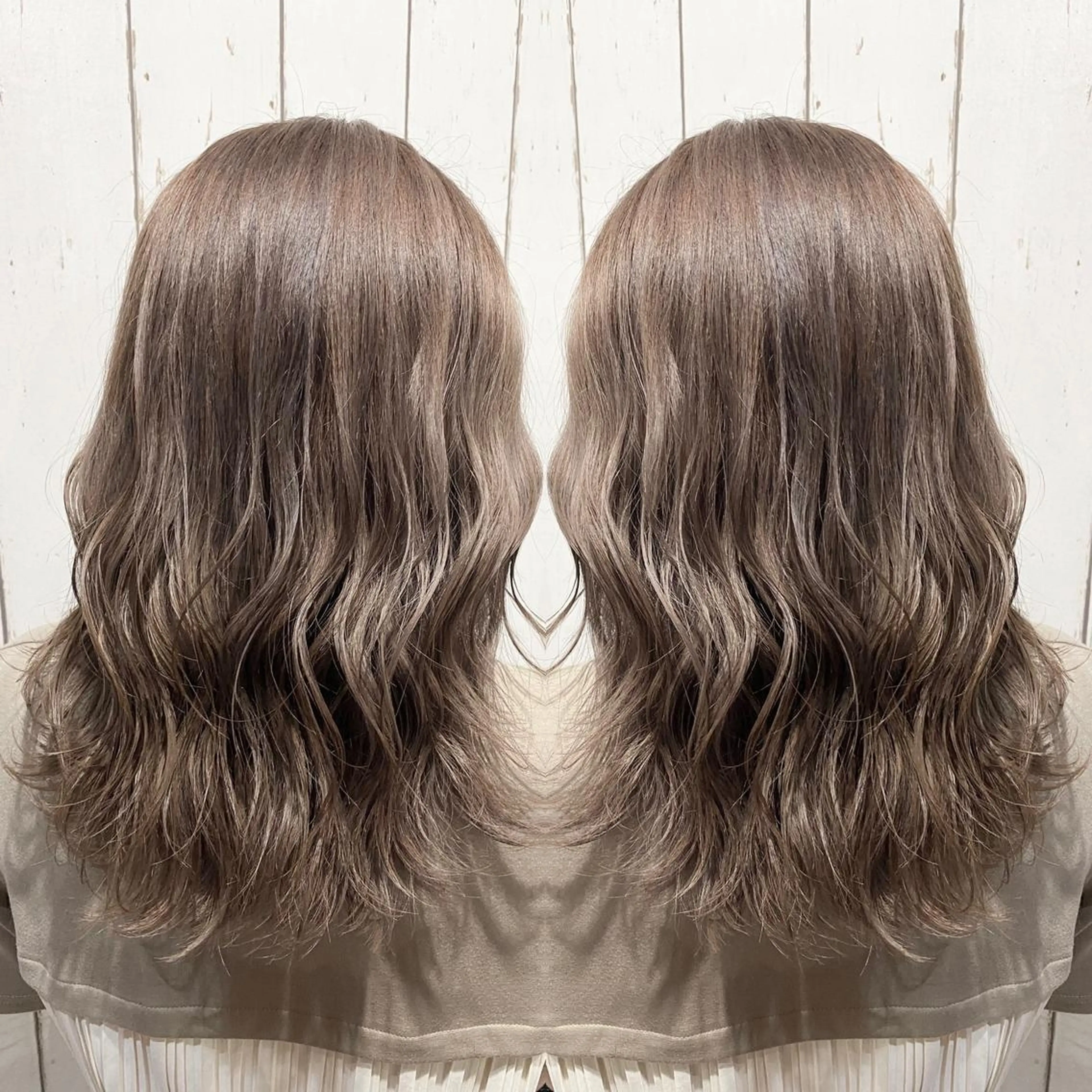 セミロング カラー パーマ ヘアアレンジ アッシュ バレイヤージュ ベージュカラー ブリーチ 透明感カラー ヘアカラー トリートメント 👑指名率No.1 👑坂口飛翔のヘアスタイル