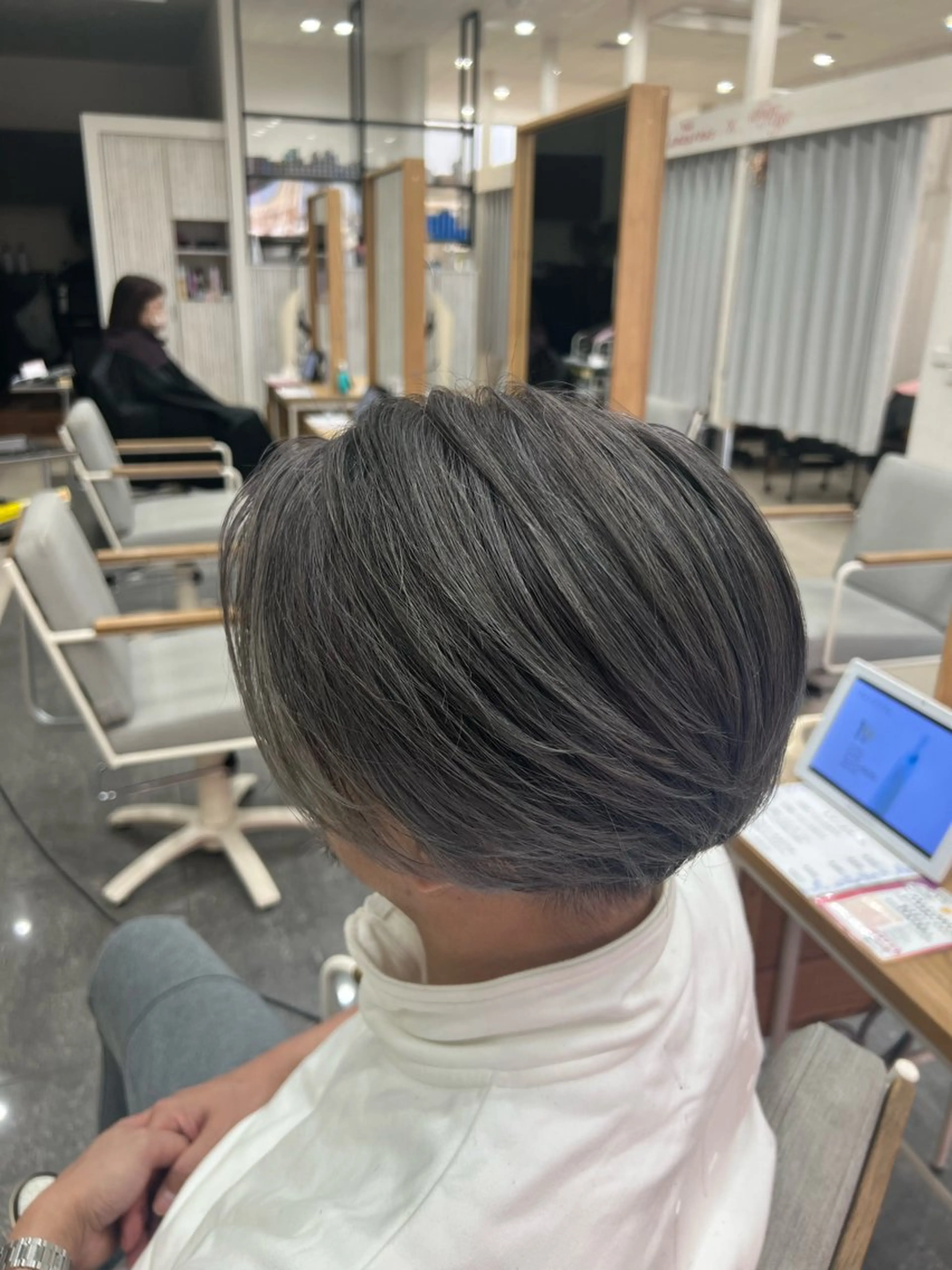 ショート カラー メンズ カシス 太白区/白髪ぼかし ハイライト/千葉達人のヘアスタイル