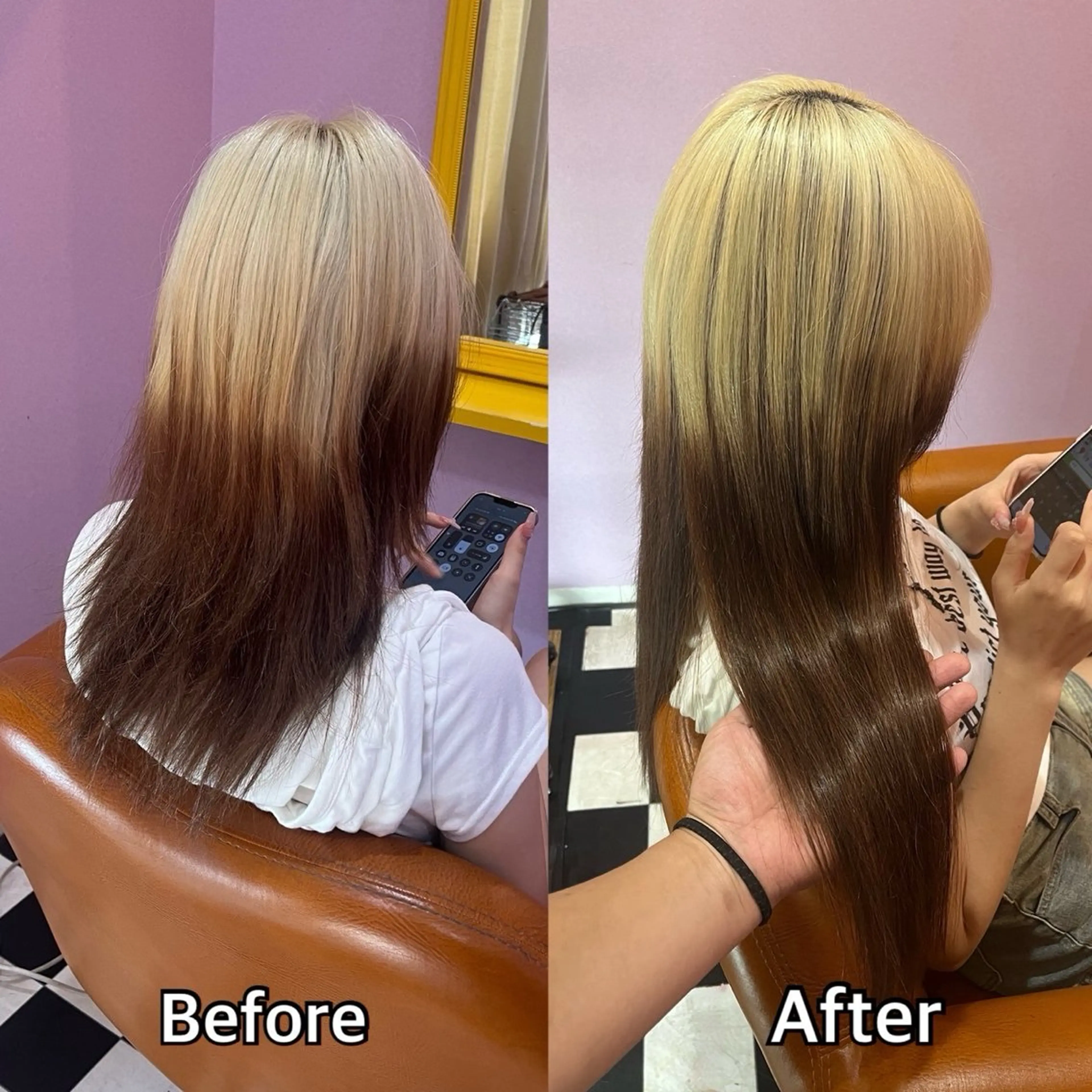 ロング シール＋ちび編み込み エクステ梅田🐨のヘアスタイル