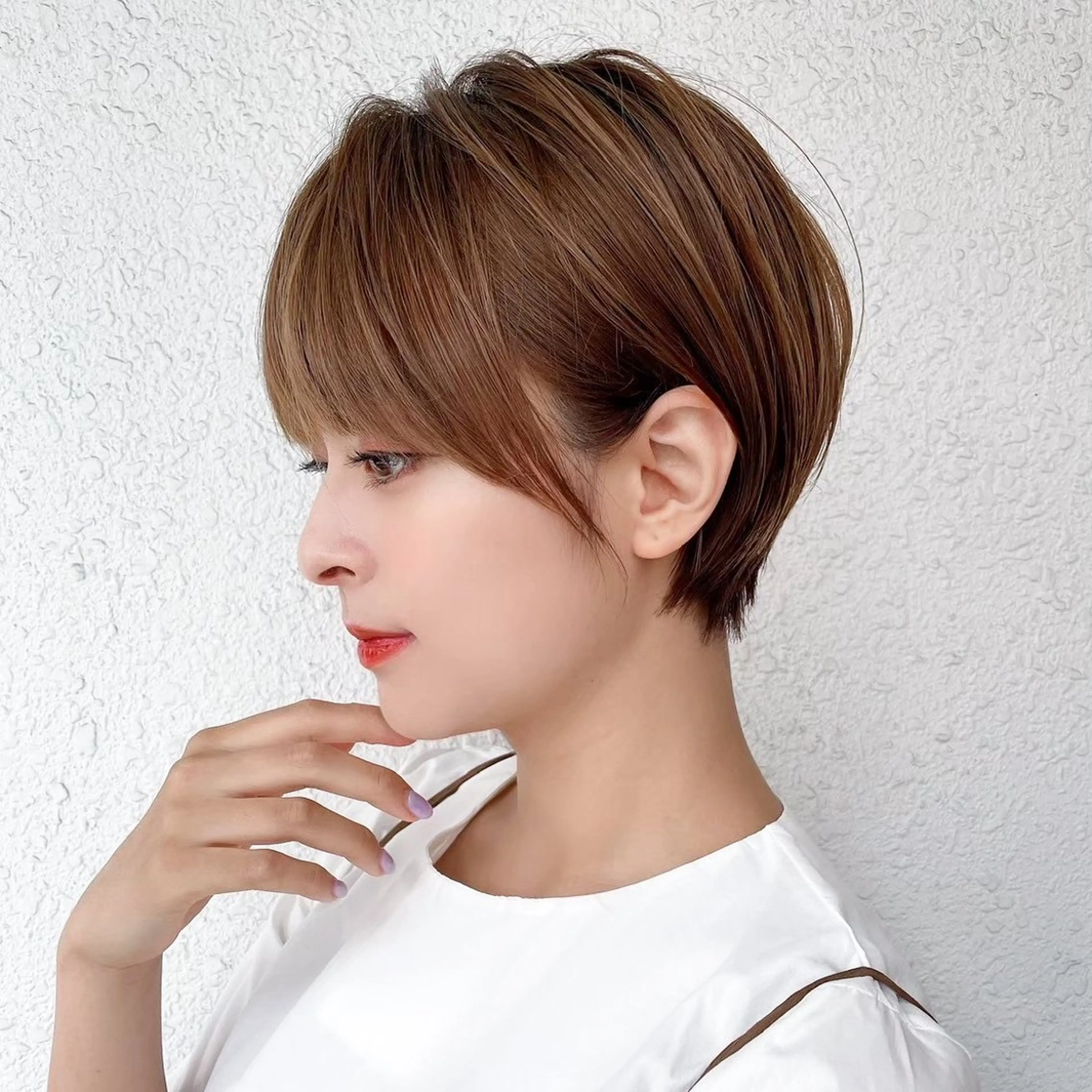 ショート 縮毛矯正/ストンボブ Wカラー💎ヒデジのヘアスタイル