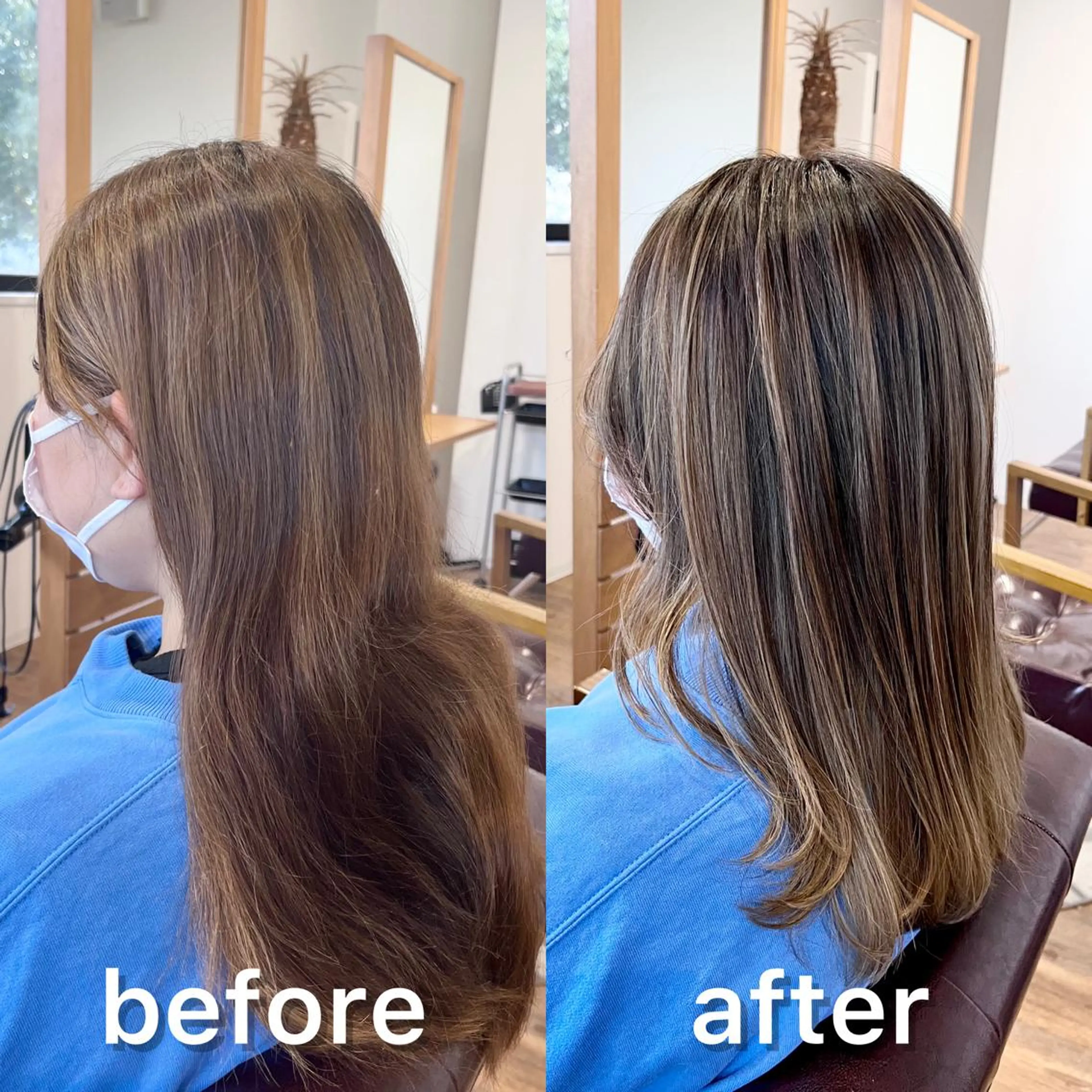 ミディアム カラー バレイヤージュ ベージュカラー ブリーチ 透明感カラー ミルクティーベージュ 髪質改善特化KIZU /艶髪研究(京都)のヘアスタイル