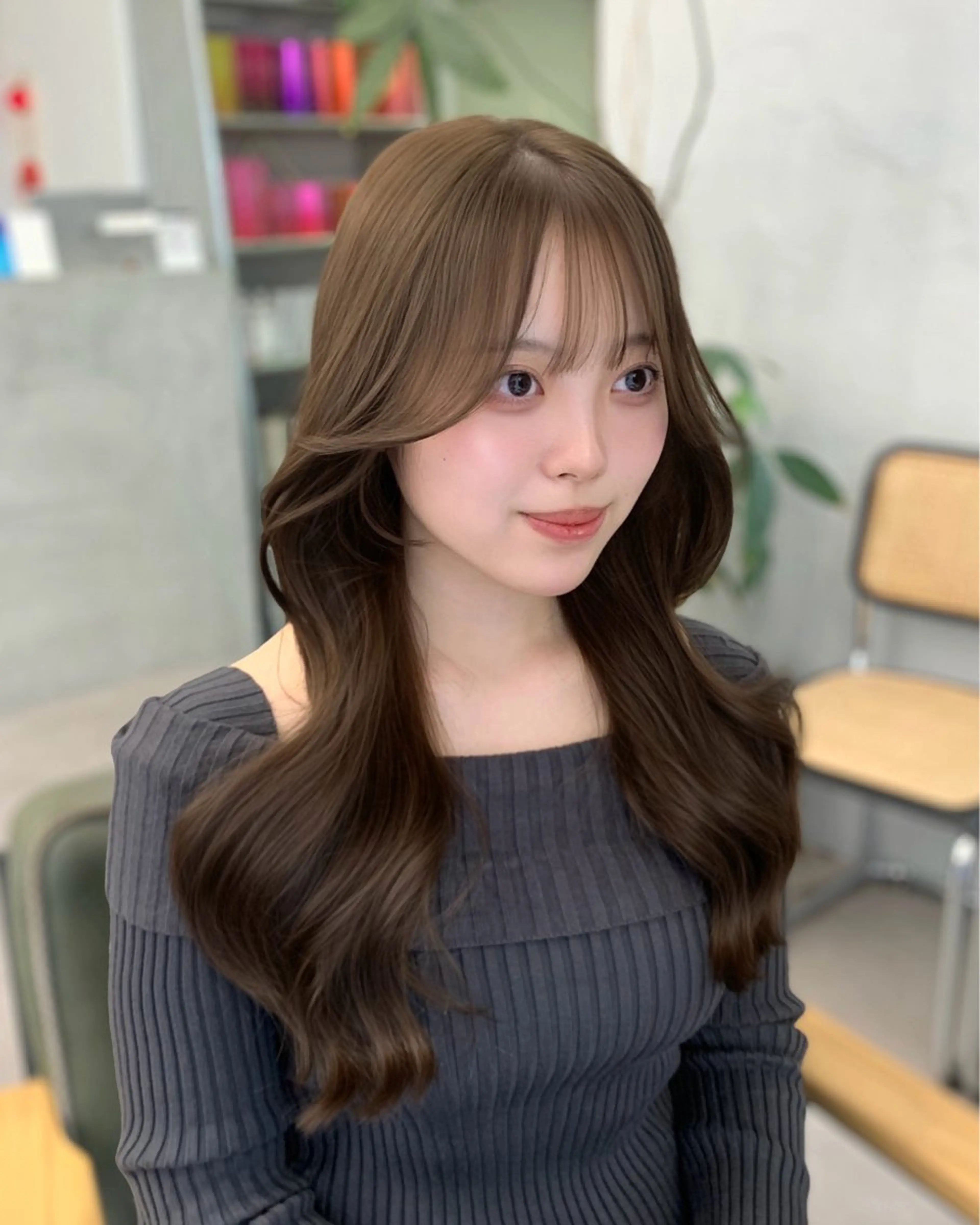 ロング カット ヘアカラー トリートメント 🎀韓国風顔周り× 透明感/梅田/アリサのヘアスタイル