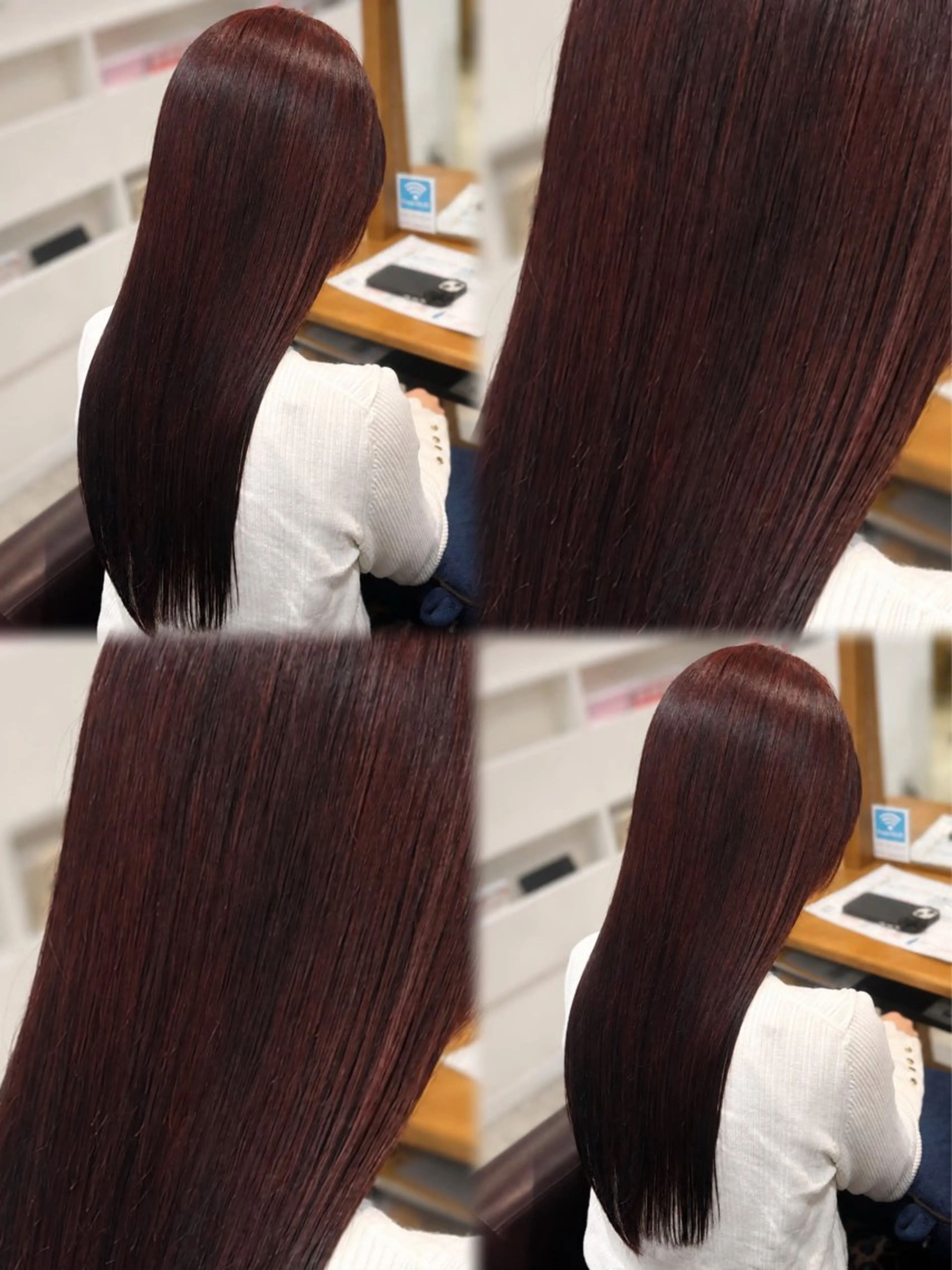 ロング カラー レッドカラー 韓国風ヘア カット ヘアカラー トリートメント 透明感カラー/ 韓国ヘア/楓花のヘアスタイル